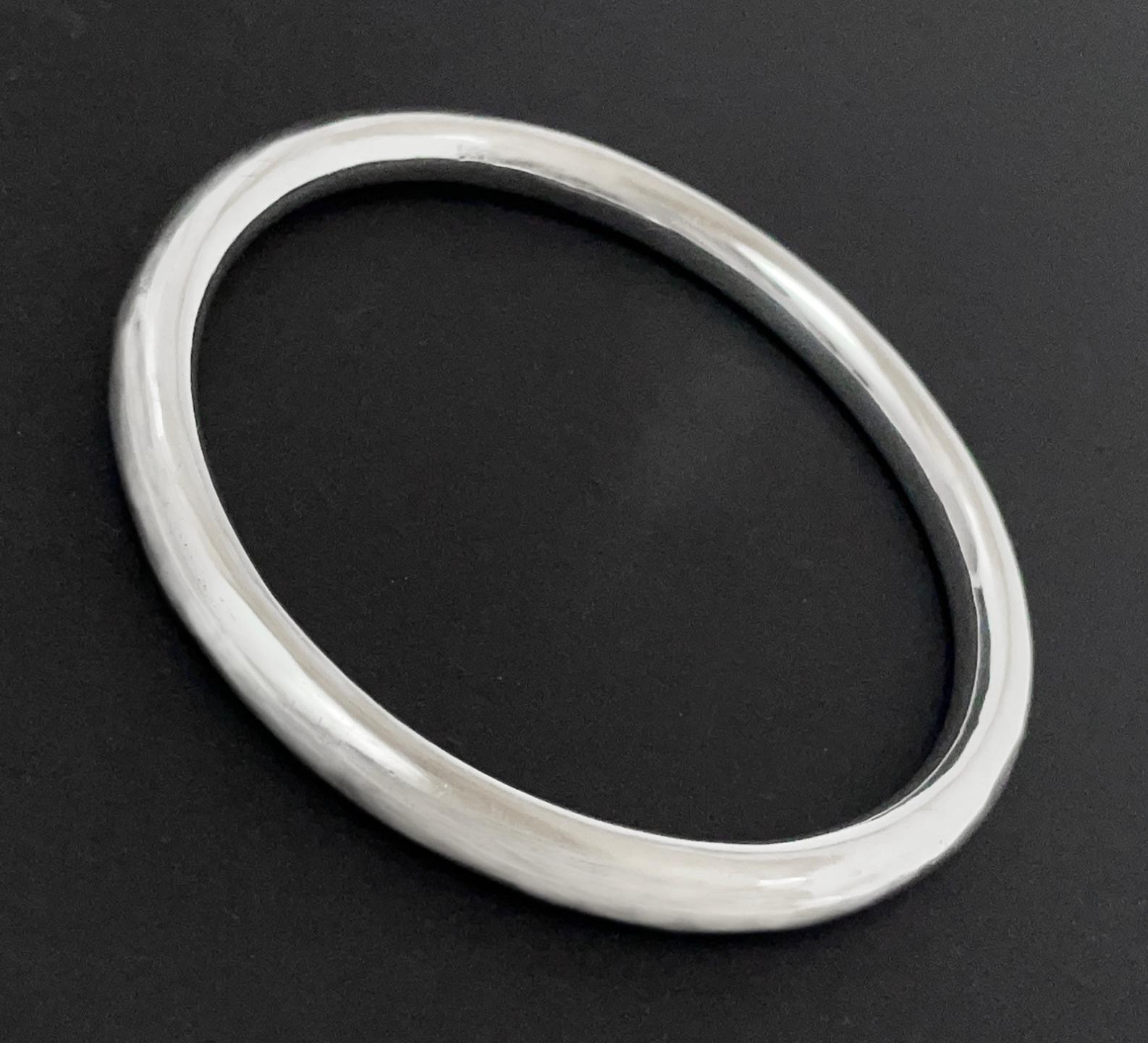 CLASSIC VINTAGE 925 STERLING SILVER ROUND HOOP BANGLE UNISEX