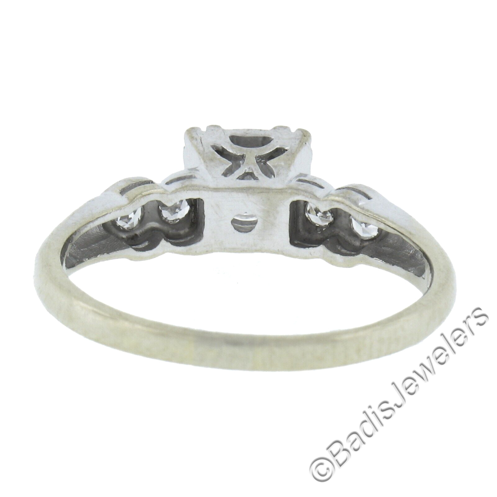 Vintage 14k White Gold 0.35ctw Round Brilliant Diamond Solitaire Engagement Ring