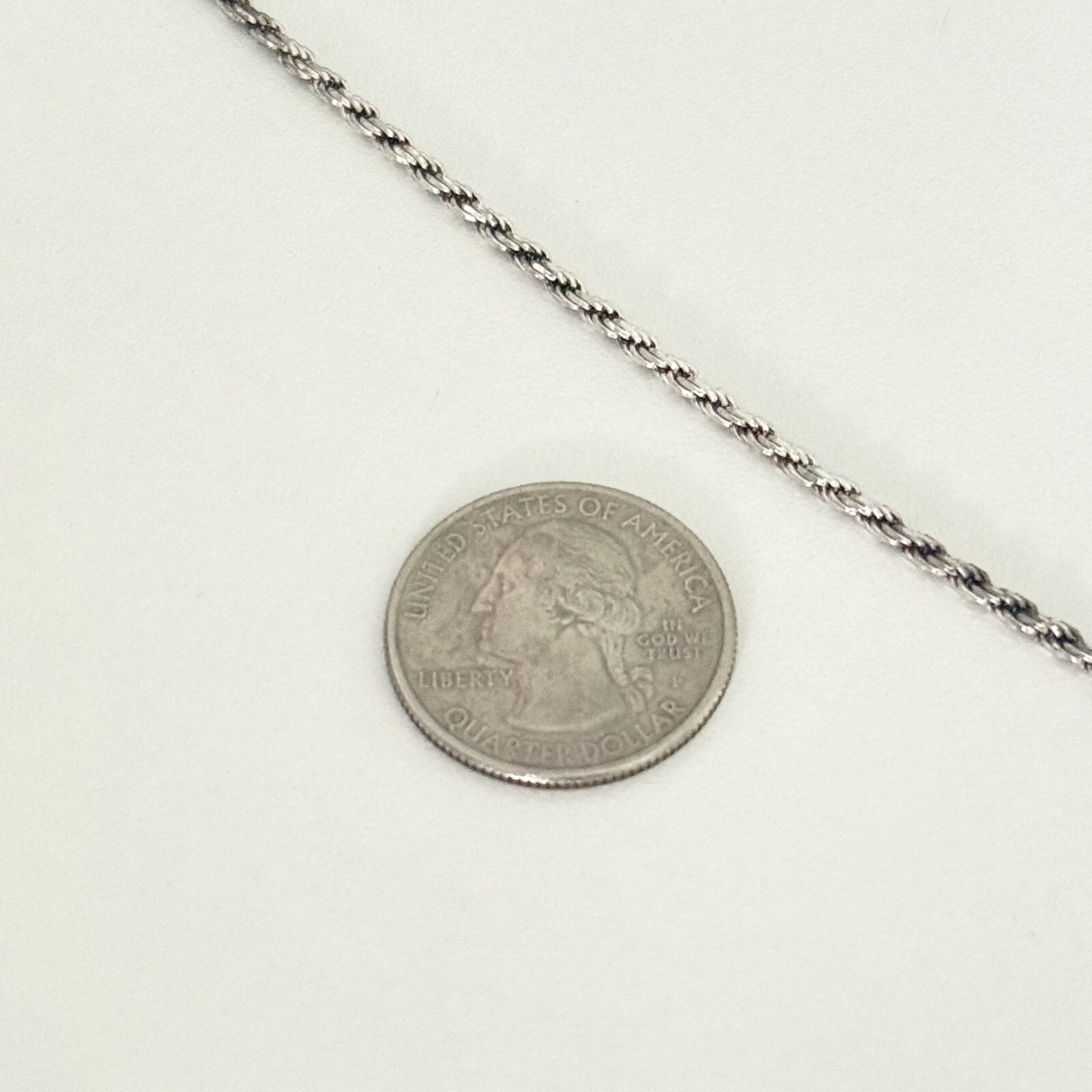 Vintage 925 Italy Sterling Silver Twisted Rope Chain Link Necklace 17.5″