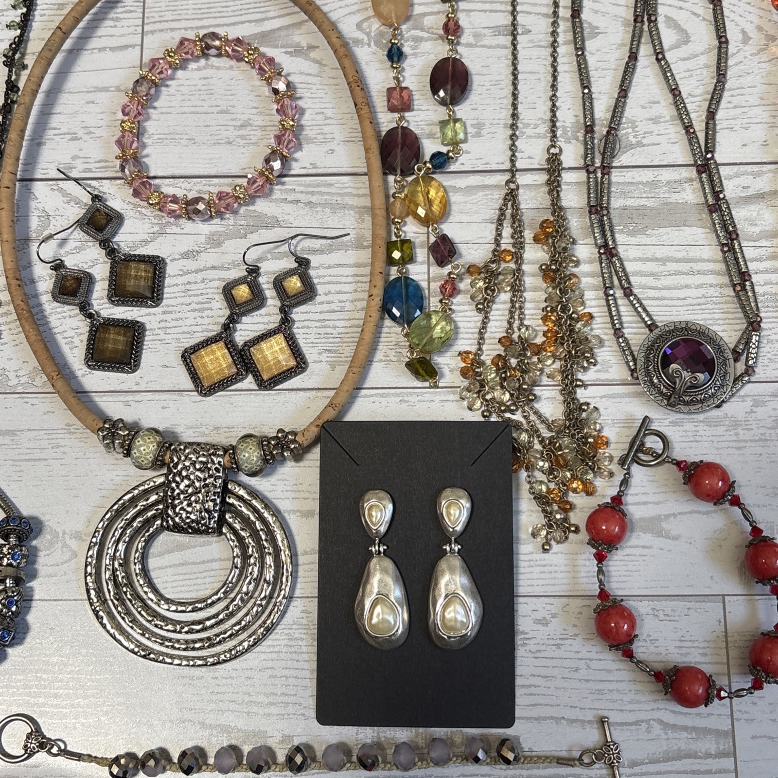 Grandma’s Vintage 2 Modern BOHO Estate Junk Drawer Lot Jewelry Beads Chains Etc.