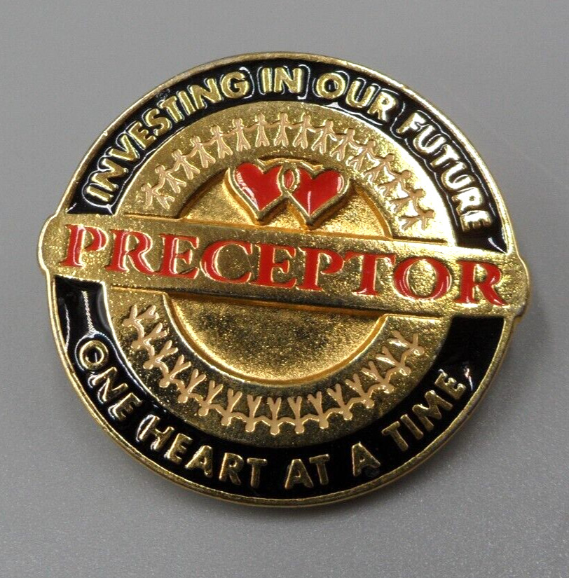 Vintage Preceptor Badge Tie Tack Lapel Pin Enamel Hearts Medical Nursing Canada