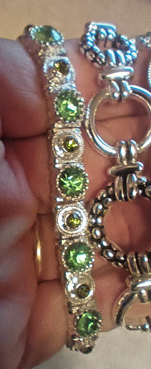 Estate Stretch Bracelet Lot of 4 Colored Rhinestones & Silverstone Music Notes