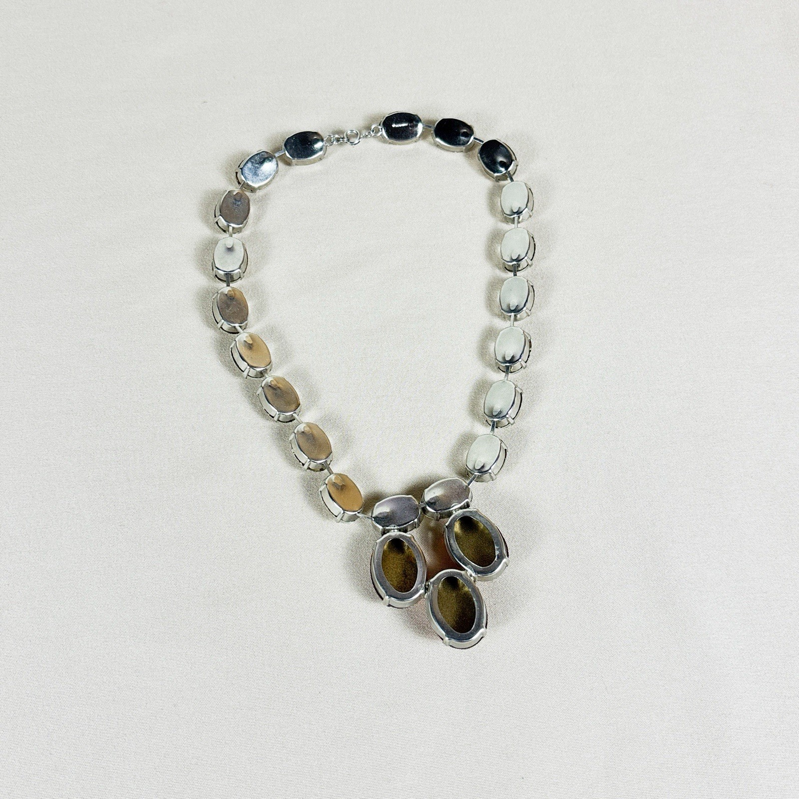 Vintage Signed West Germany Rhinestone Statement Choker Necklace 16in A10