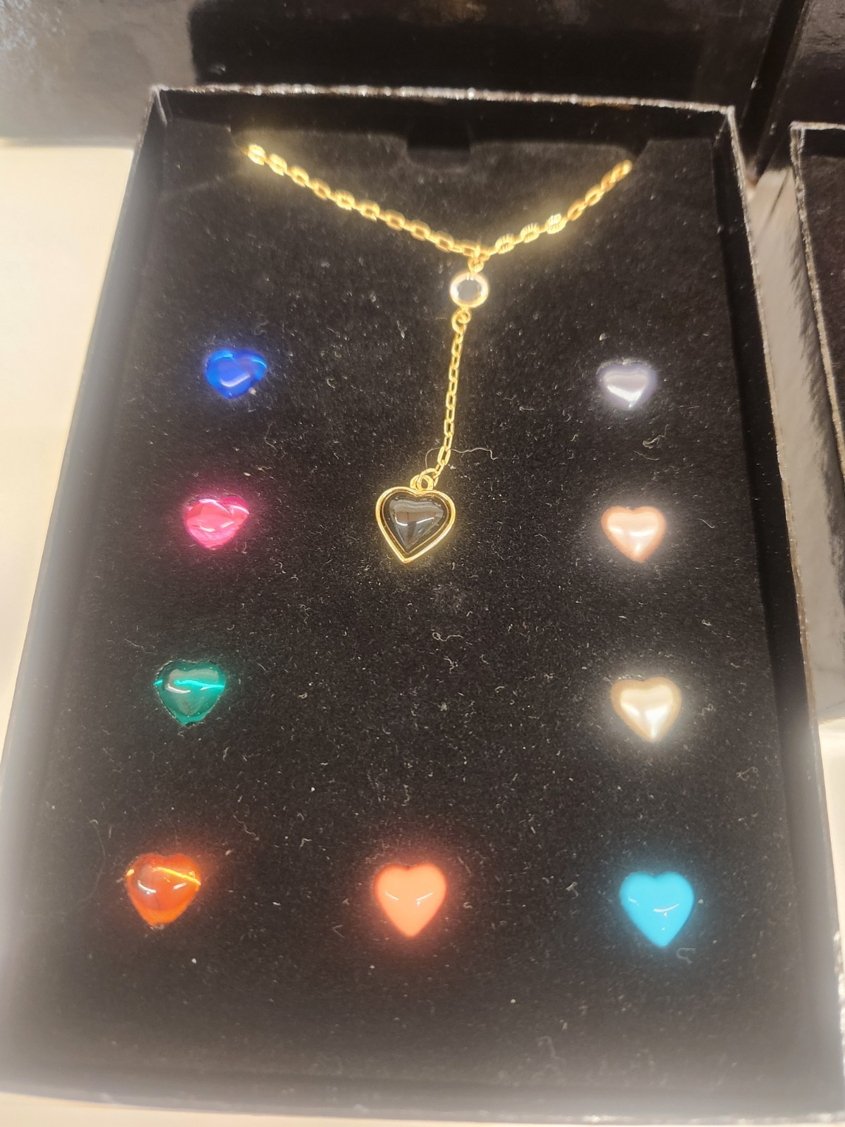 Vtg Joan Rivers Magnetic Hearts Interchangeable Necklace & Earrings Set See Desc