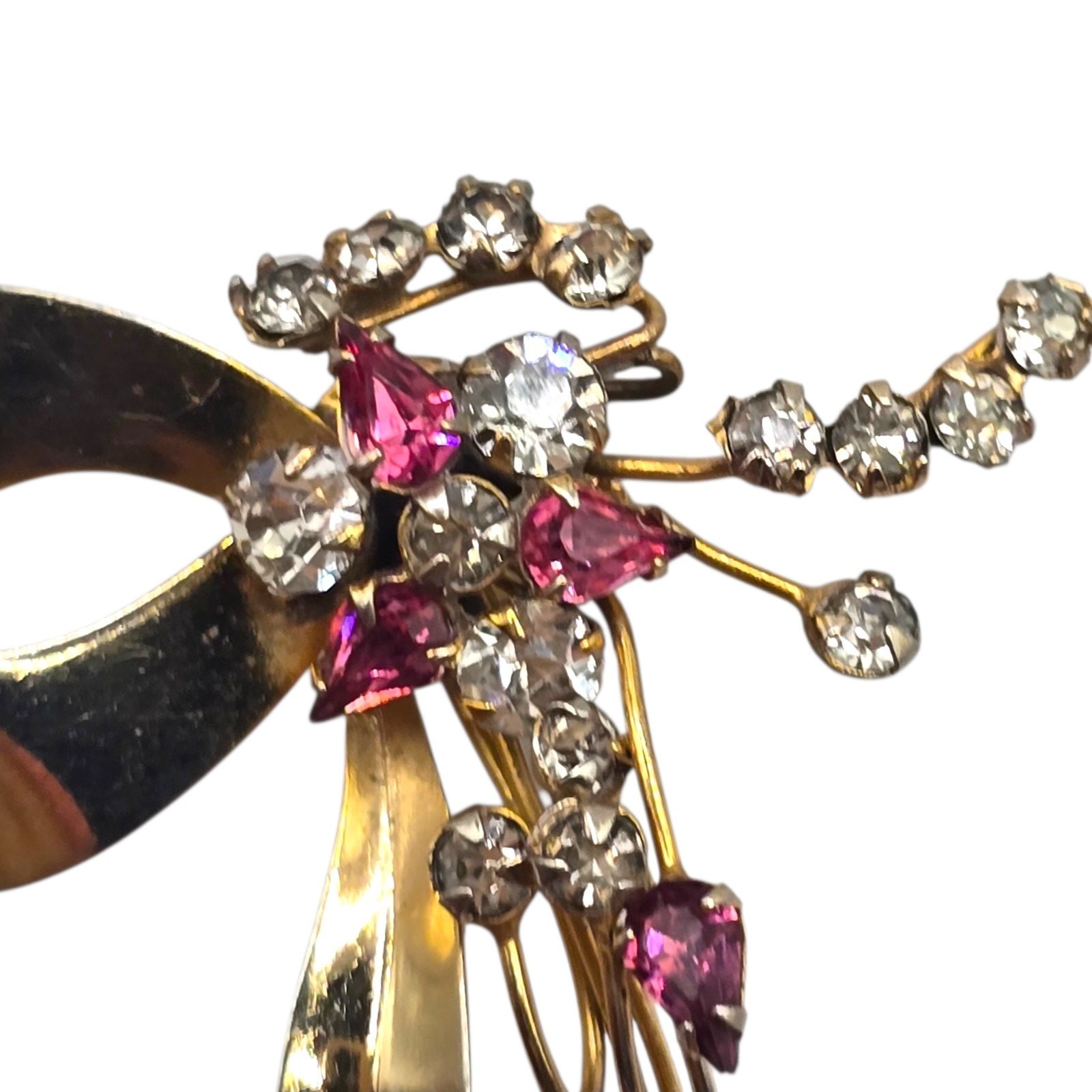 Brooch Vintage Floral Spray Signed Scitarelli 50s Gold Filled MCM Small Pin