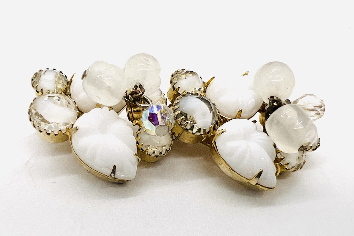 JULIANA Delizza & Elster 3pc Demi Parure Molded Glass Givre Rhinestone Cha Cha