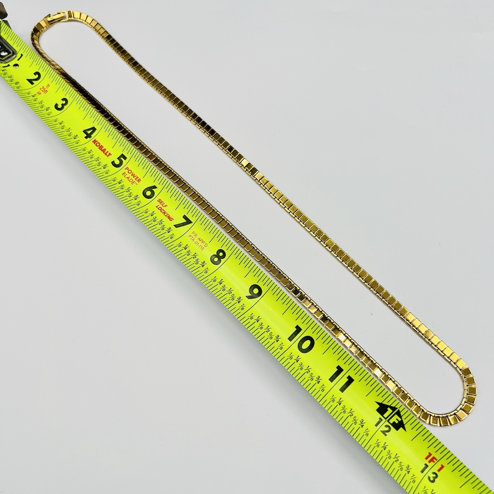Monet Gold Tone Articulated Tile Link Necklace 27” Signed Vintage Statement Bold