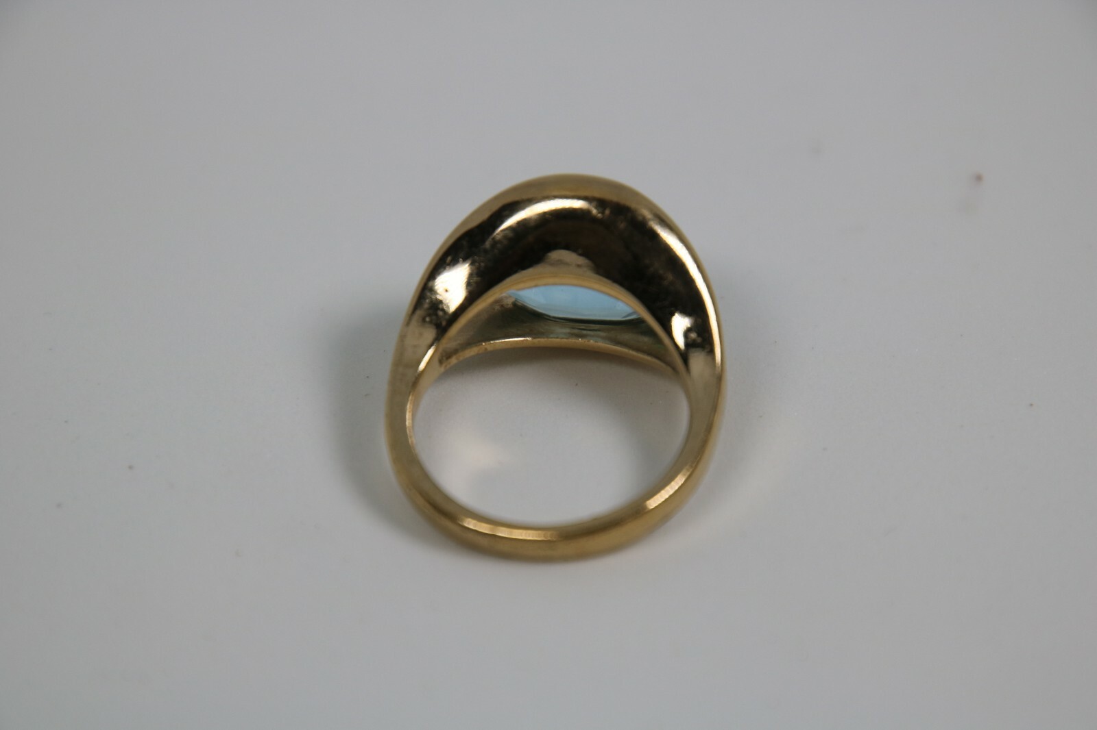 Beautiful 14K Gold Plated Joseph Esposito Oval Shaped Blue Topez Ring, Size 6