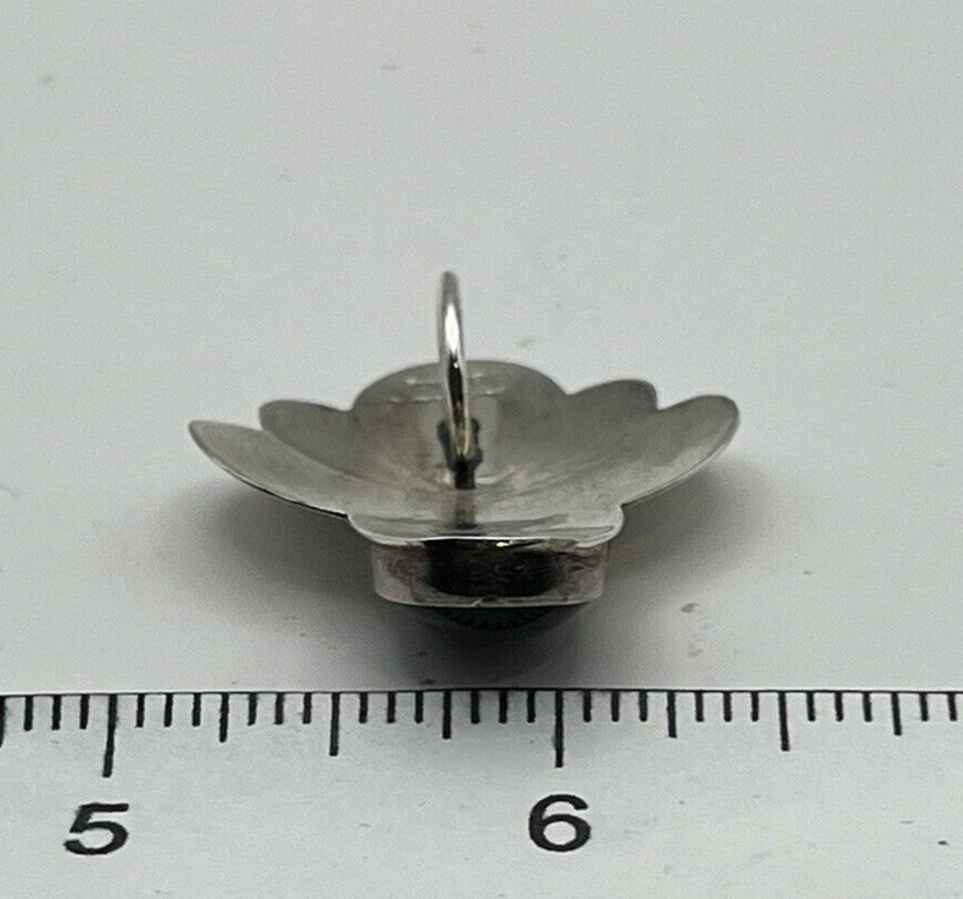 Vintage Signed Ben J. Chavez Sterling Silver and Onyx Pendant