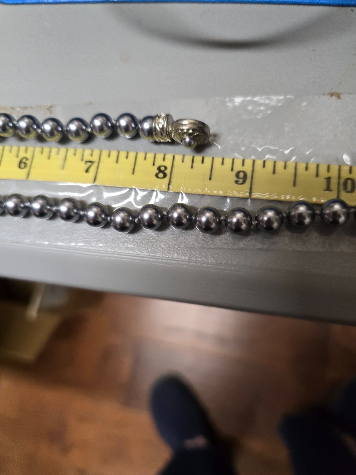 NOLAN MILLER GRAY FAUX PEARL NECKLACE AND BRACELET SET