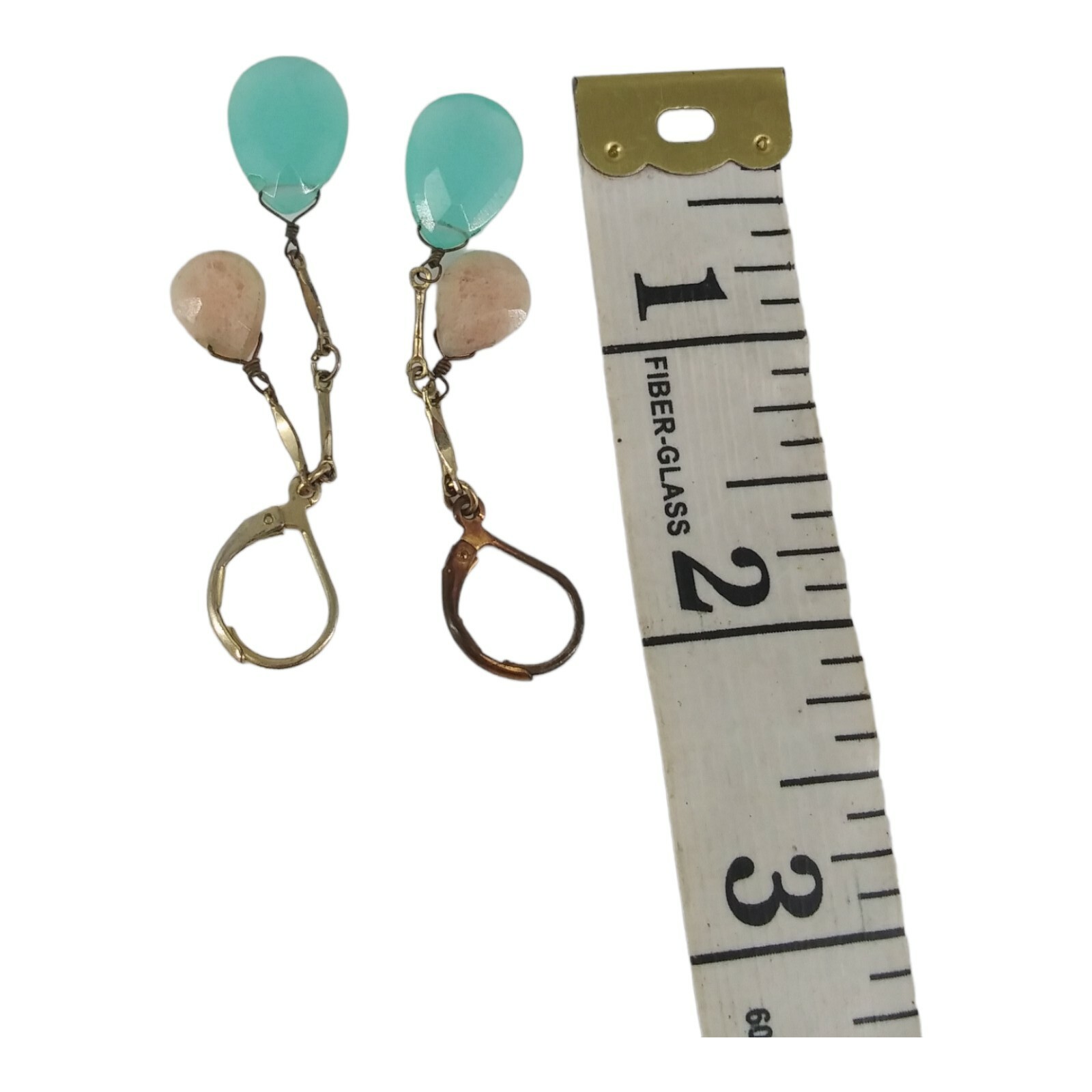 Pink Blue Drop Dangle Earrings Pierced Teardrop Classic Vintage