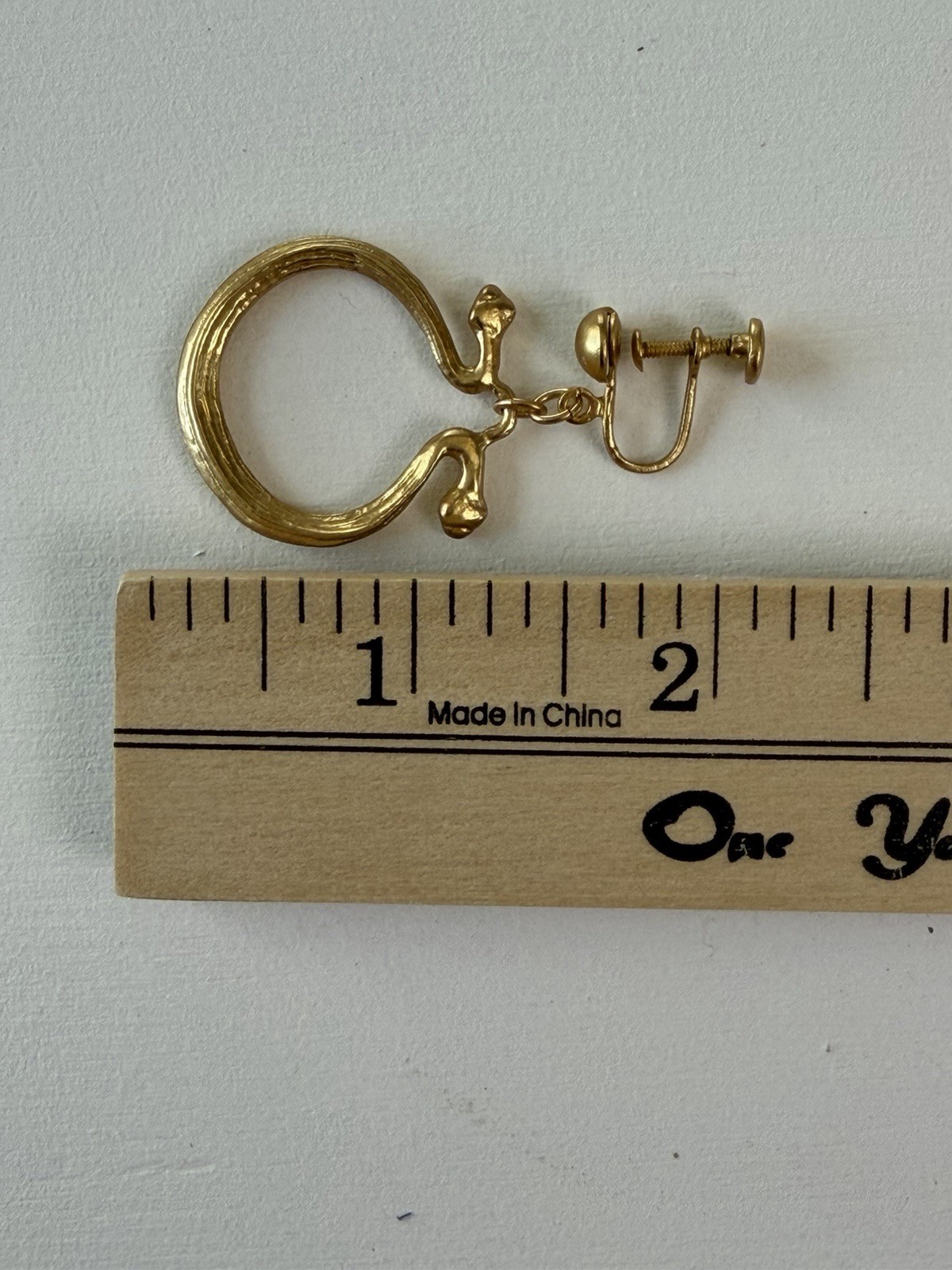RARE Vintage Alva Museum Replicas Serpent Hoop Earrings Gold Tone VTG