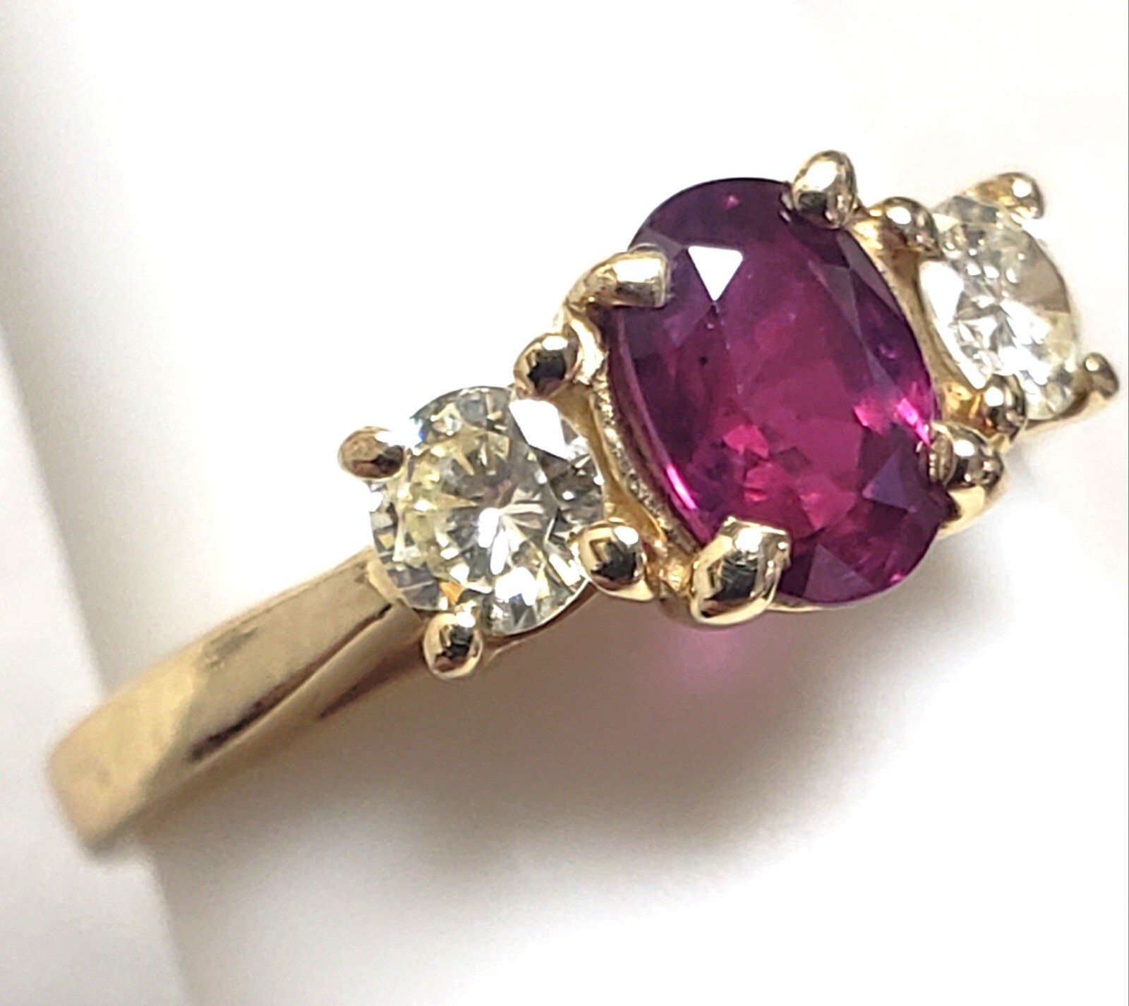 Estate 0.35CT(Est.) Ruby 0.32CT(Est.) Diamond mini Engagement Ring 14K size-5