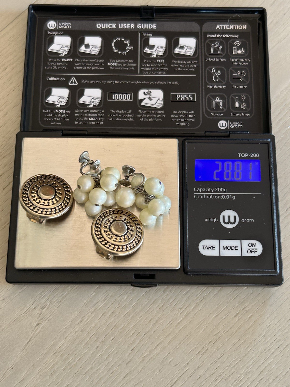 Vintage Silver Tone Clip On Earrings Lot Of 2 Medallion And Pearl Drop 1″