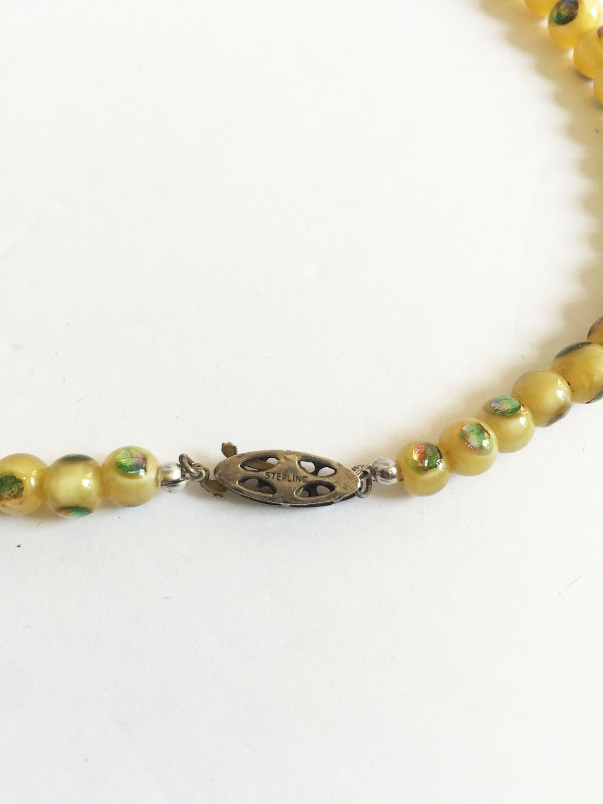 Rare Antique Art Deco Peacock Eye Glass Graduated Beads Circa 1920’s