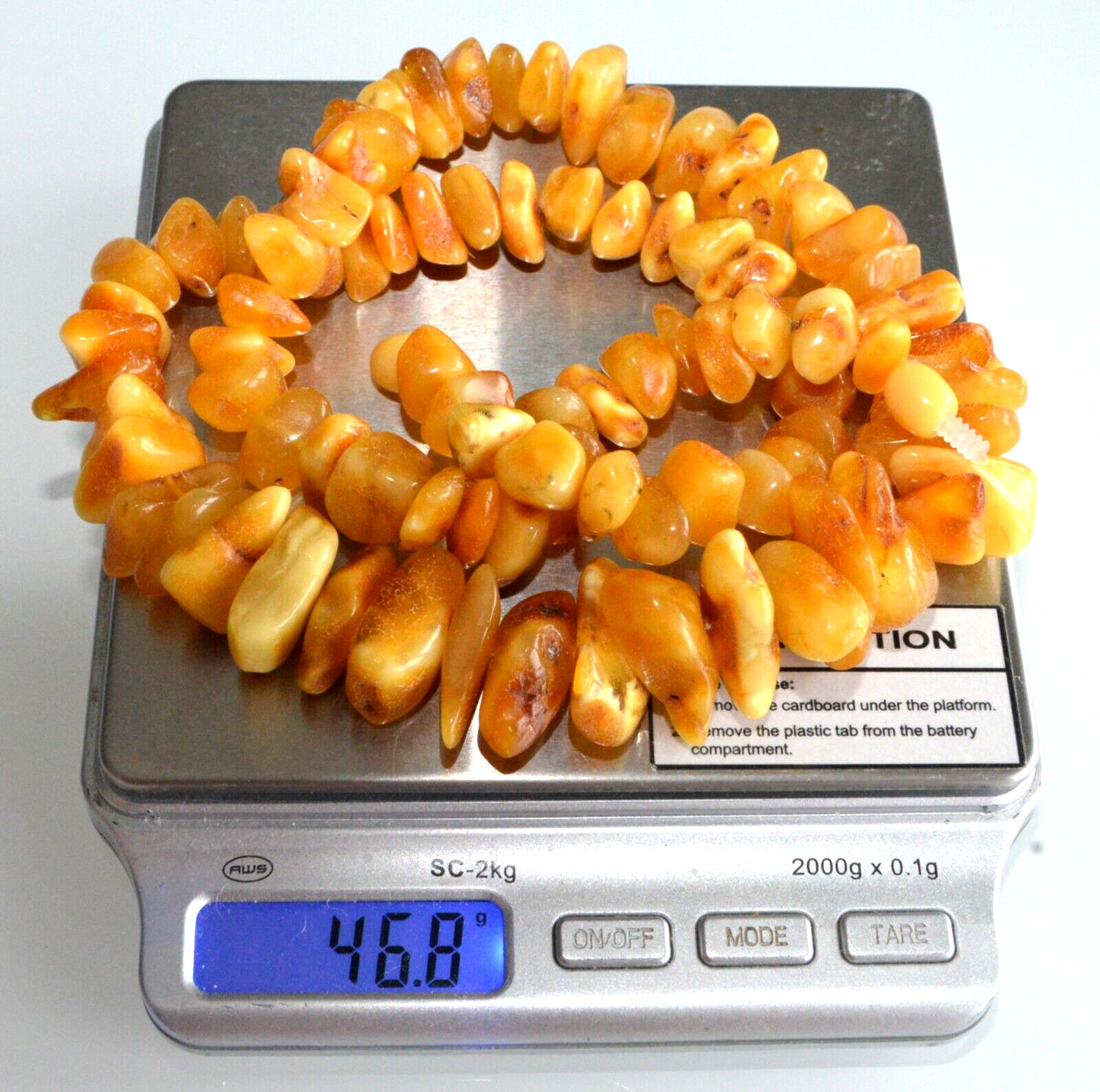46gr RUSSIAN SOVIET BALTIC AMBER BEAD NECKLACE 琥珀 BRACELET STONE PENDANT EARRING