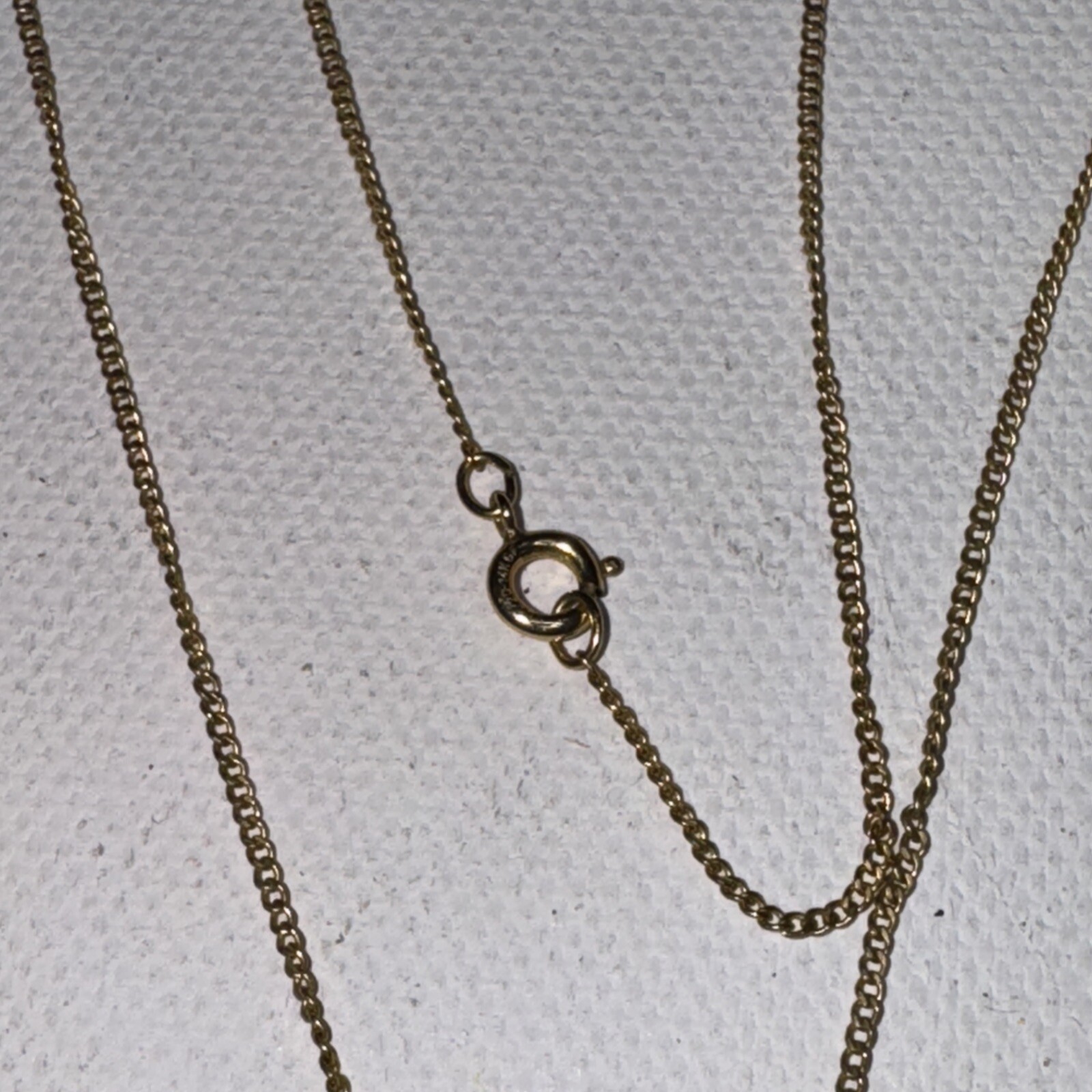 Vtg Signed 14k Gold Filled Lenox Open Heart Porcelain Pendant Necklace sz 18 3/4