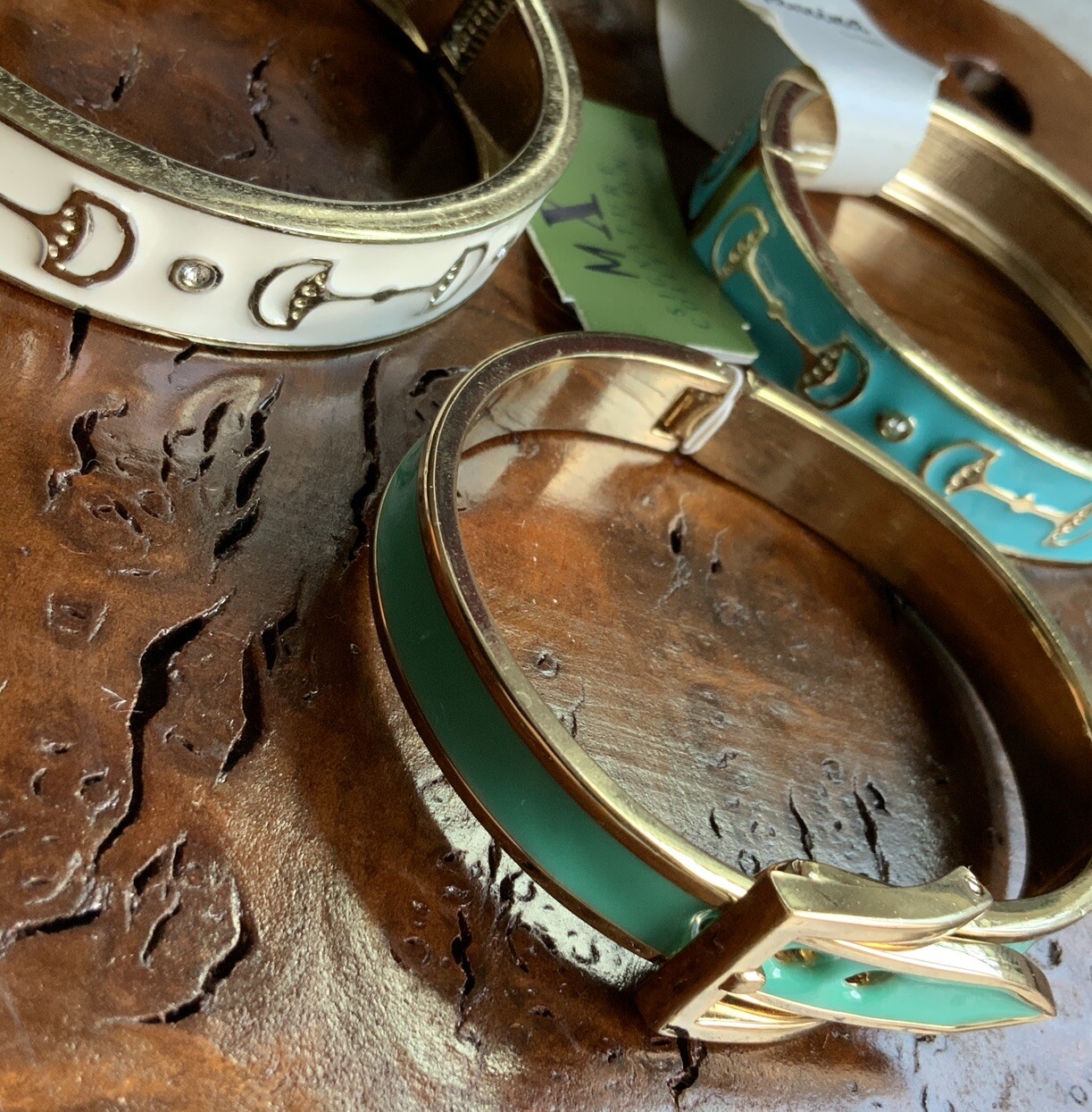 Set Of 3 Enameled Goldtone Bracelets 2 Tamina By Stella 1 MX New With Tags