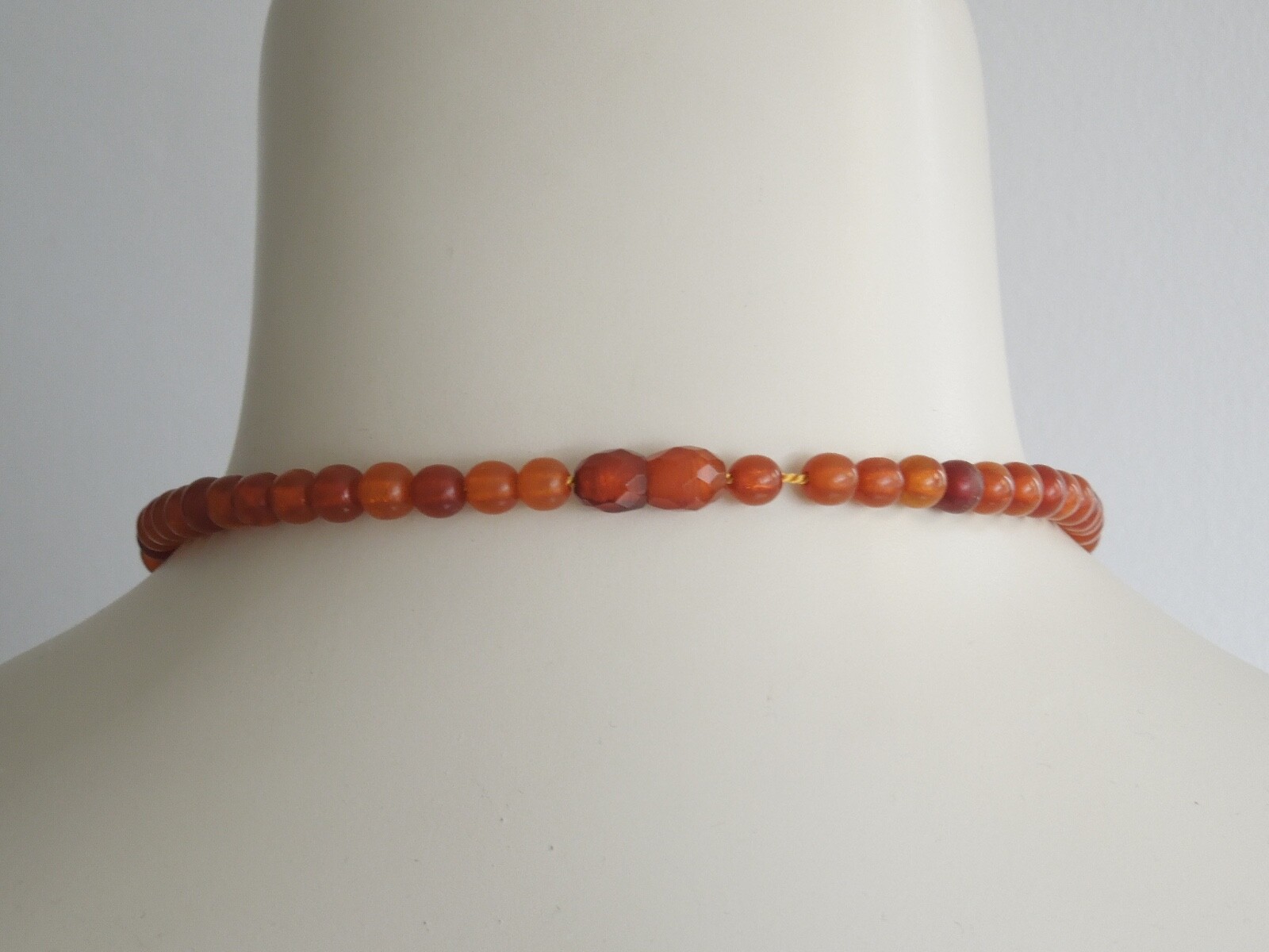 Art Deco Honey Natural Amber Necklace Collar Balls & Cubes 21.4 G/49.5 Cm