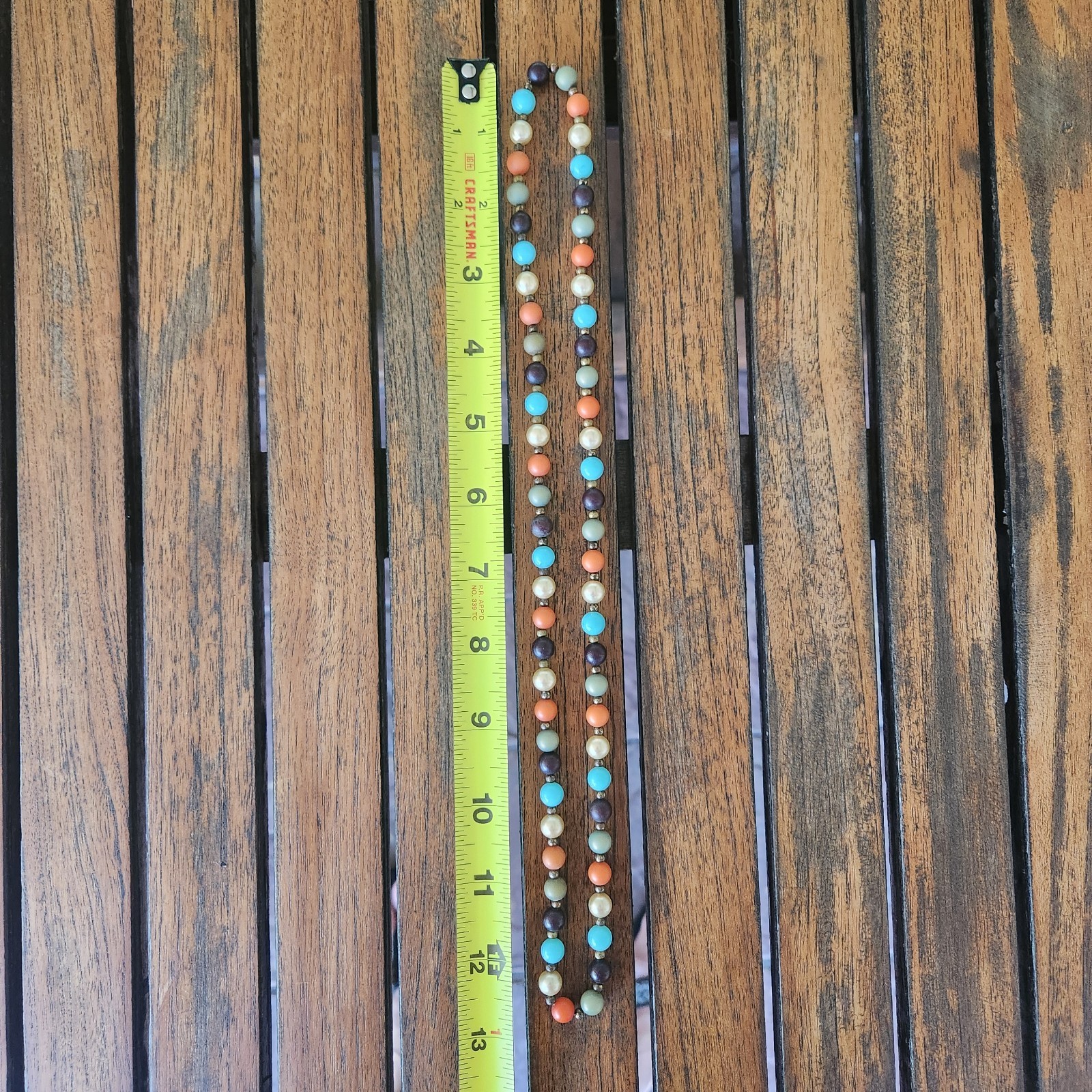 Vintage Multicolor Beaded Necklace Approx 12″ Vibrant Colors Boho Hippie Chic