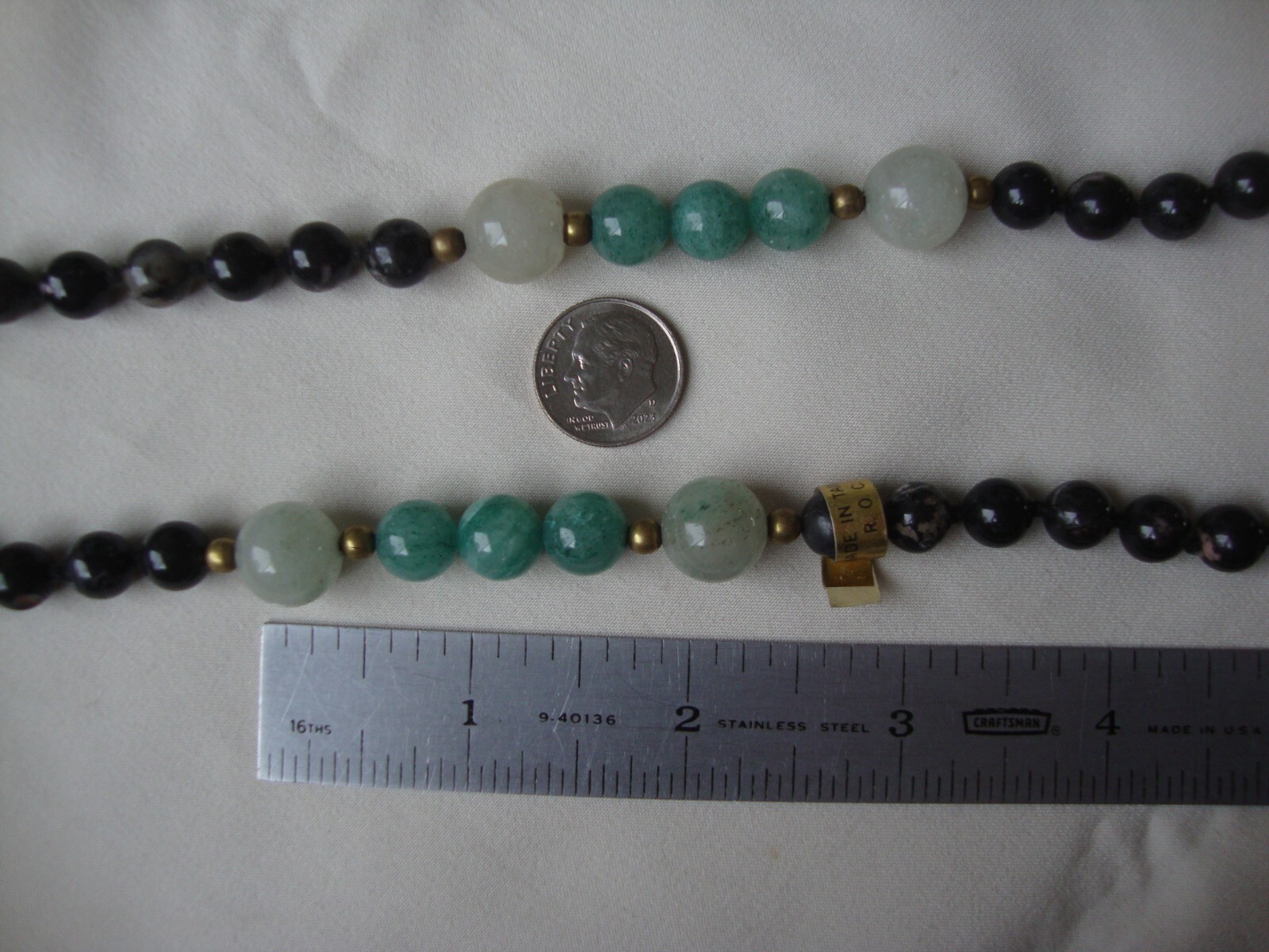 VINTAGE 1980s HAND KNOTTED 12 10 & 8MM GEMSTONE BEAD ENSEMBLE ENDLESS NECKLACE