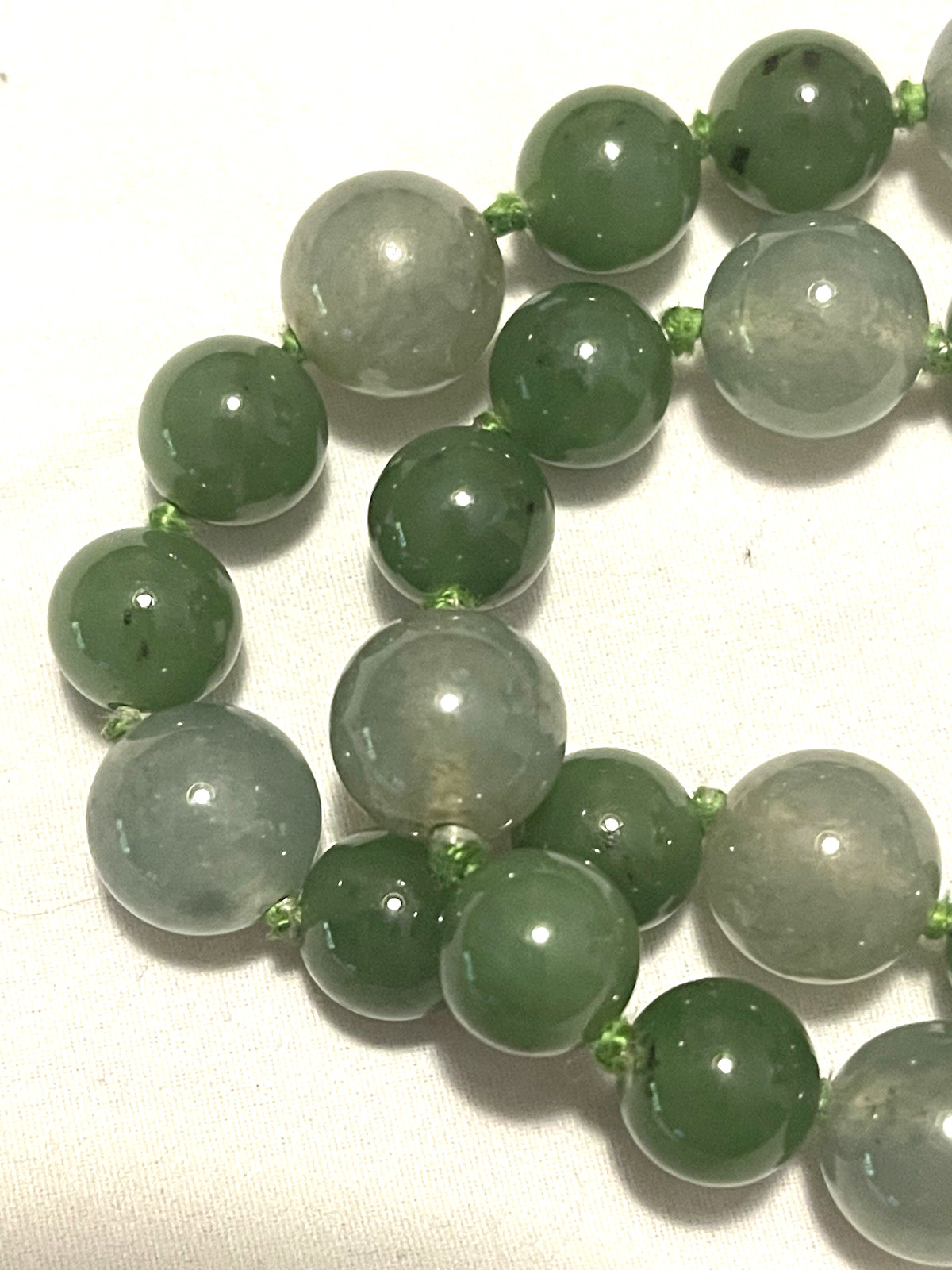 Marilynn Alsdorf Collection Spinach Jade 28″ Necklace from Sotheby’s Auction