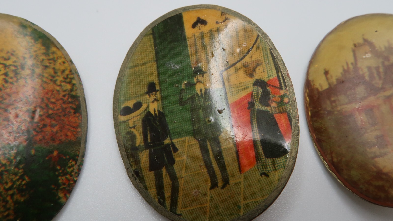 Vintage Brass England English Landscape Cityscape Pins 3.9cm BB13