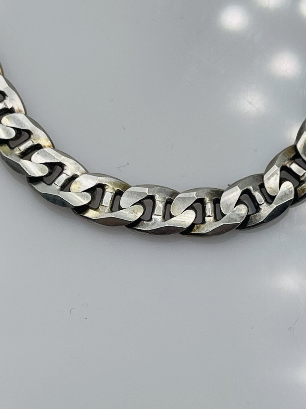 Vintage Sterling Silver Mariner Link Chain Unisex Men’s Bracelet 15.4g