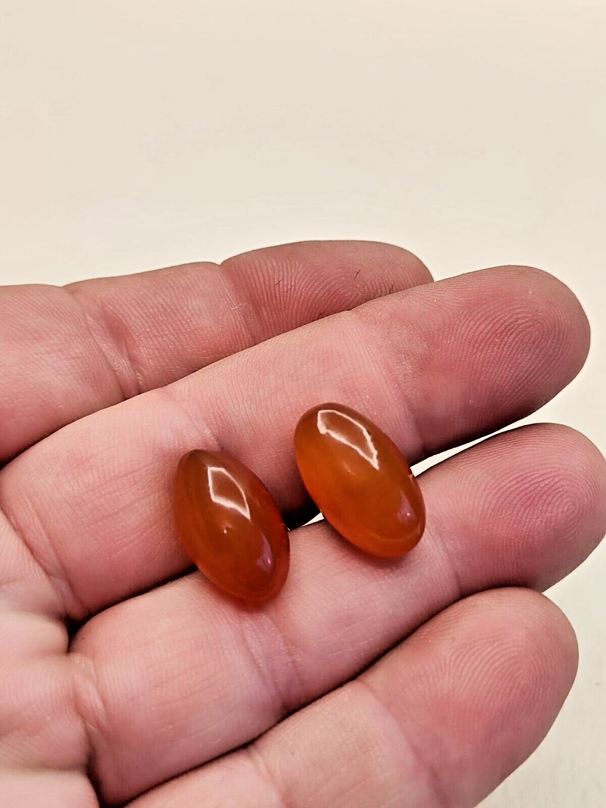 Gold plated cufflinks with amber USSR