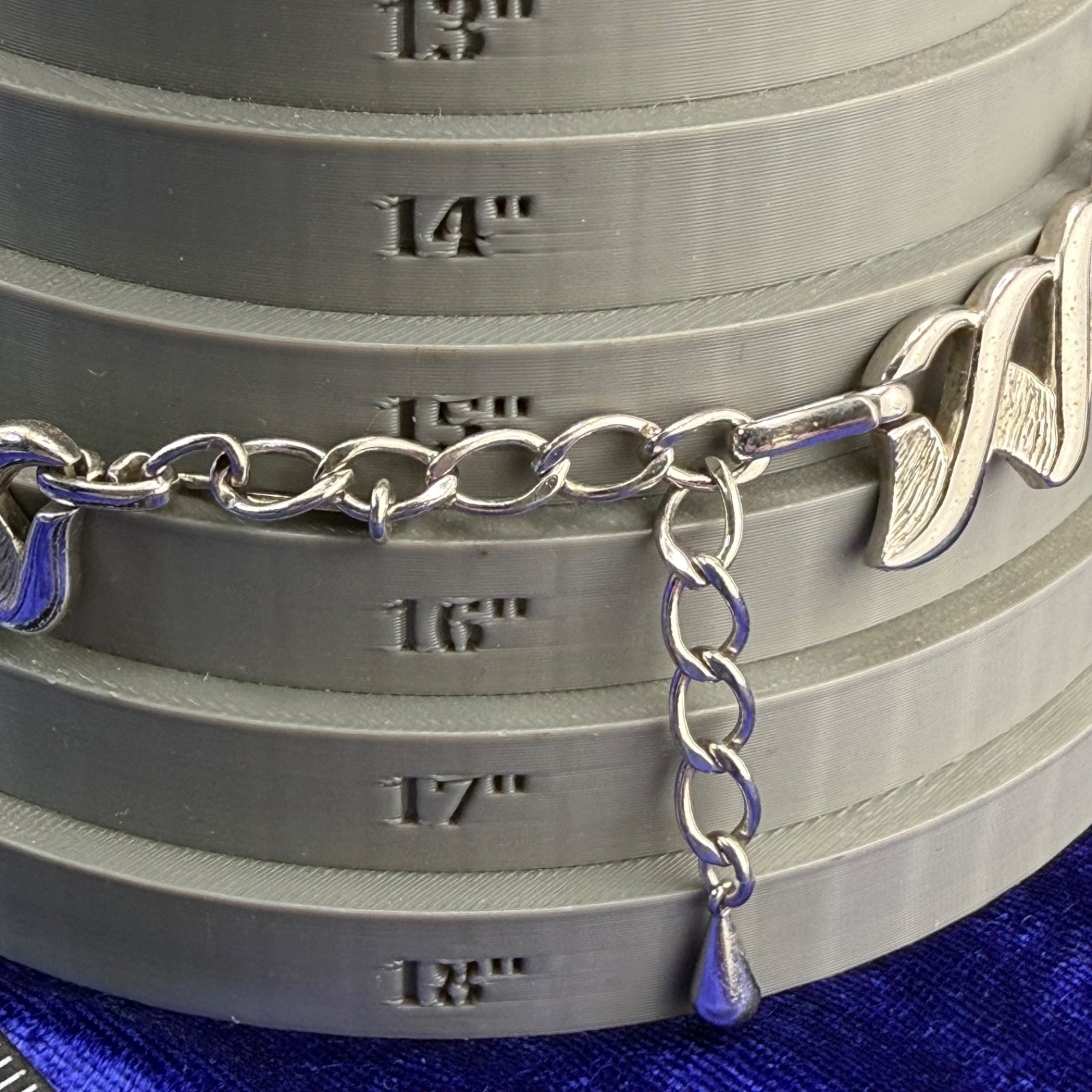 Vintage Monet Necklace Silver Tone Wave 16”