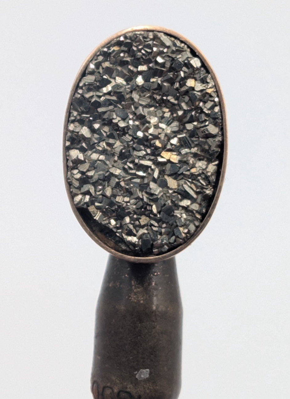 Antique 10K Yellow Gold Marcasite Stickpin with HOLD-ON Patent Safety Clutch