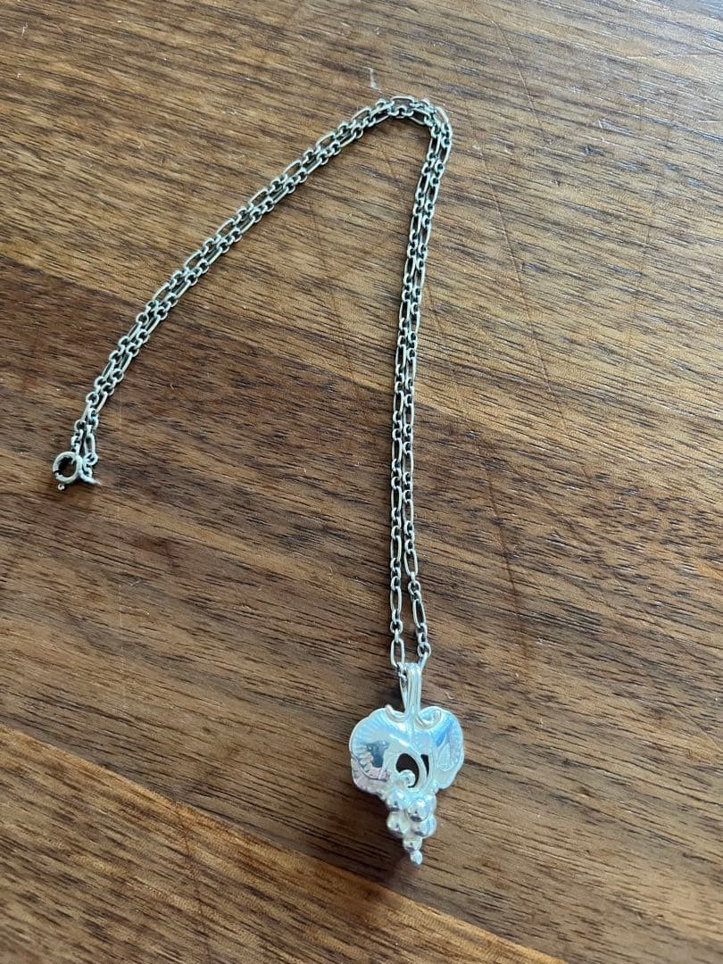 Georg Jensen Necklace 1996 Sterling Silver Grape Design 45cm Chain