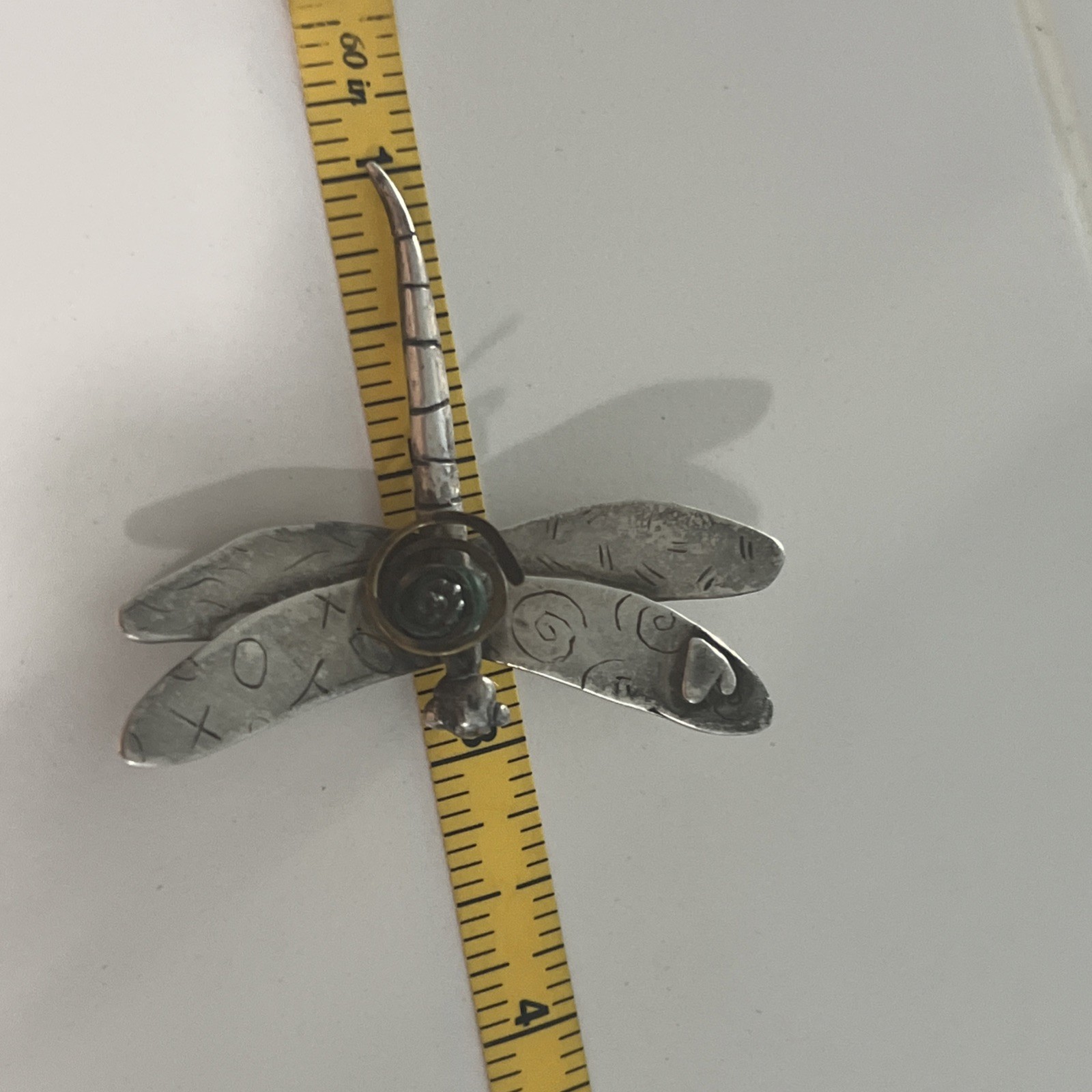 Modernist A. Klein Sterling Silver Dragonfly Brooch / Pin Art