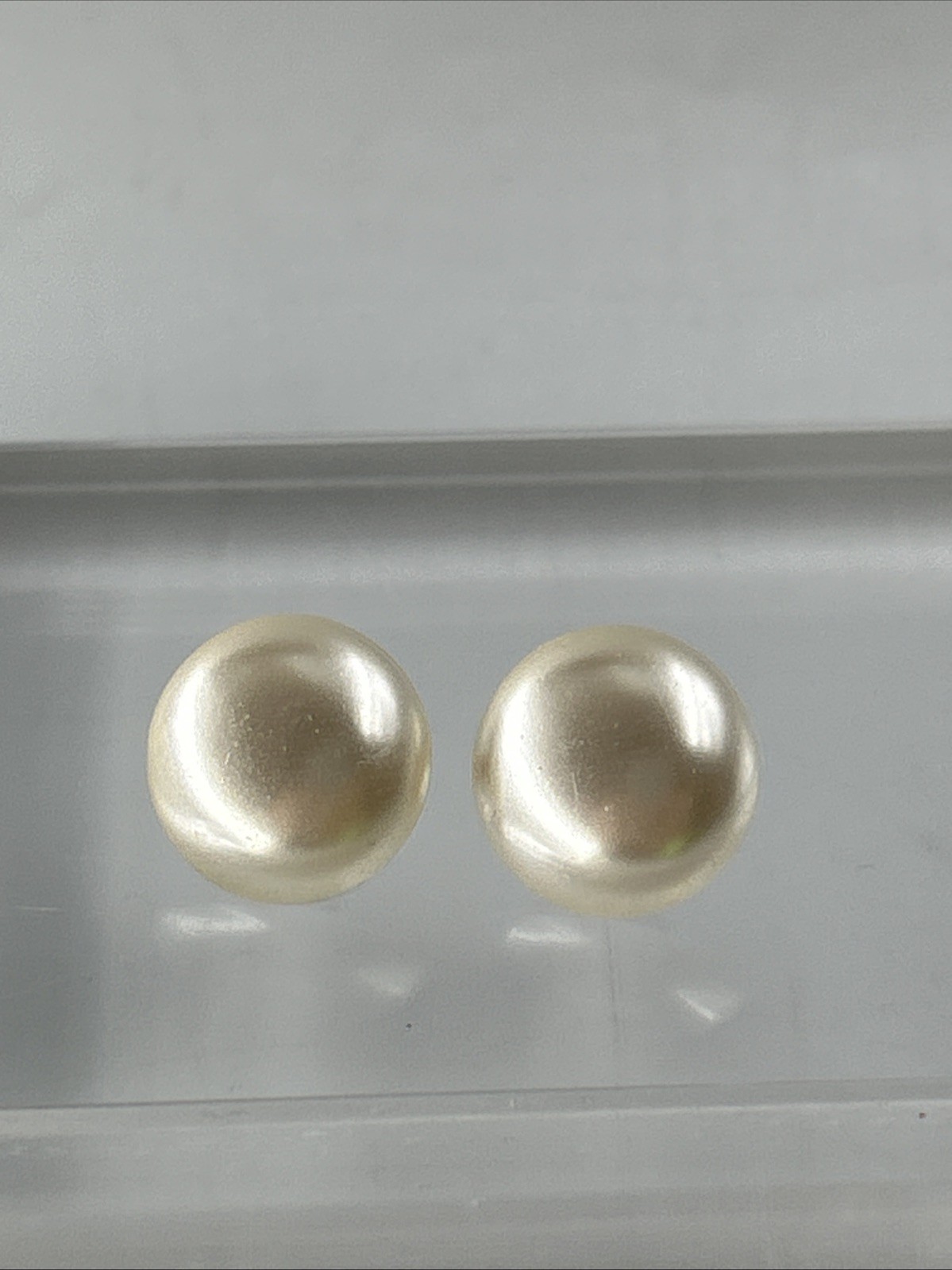 Ivory Tone Button Earrings/ Post / Pierced Ears Only/ Measure About 1/3 In