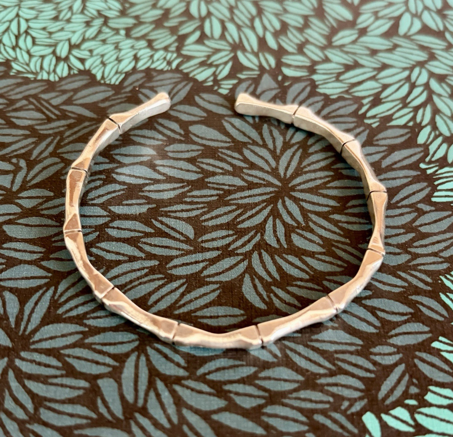 VINTAGE STERLING SILVER BAMBOO STYLE BRACELET