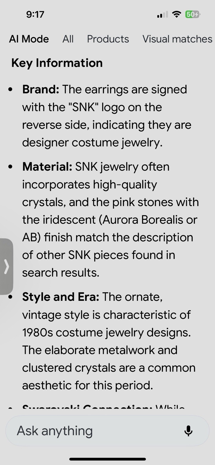 SNK Pink AB Quality Crystal Chandelier Earrings Gunmetal Base Art Deco Victorian
