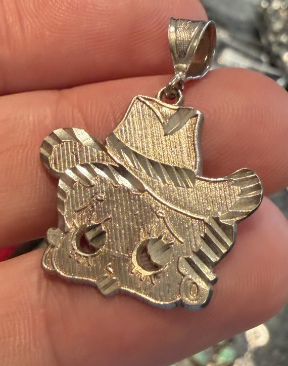 Vintage 925 Sterling Silver Betty Boop Pendant Charm Diamond Cut 3.3 Gr W/ Bail