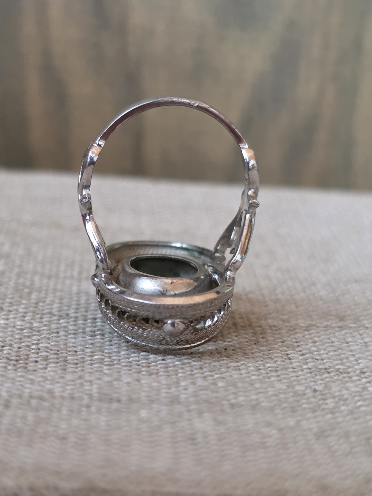 Vintage Beautiful Unusual Ornate Jade Ring Size 4.75