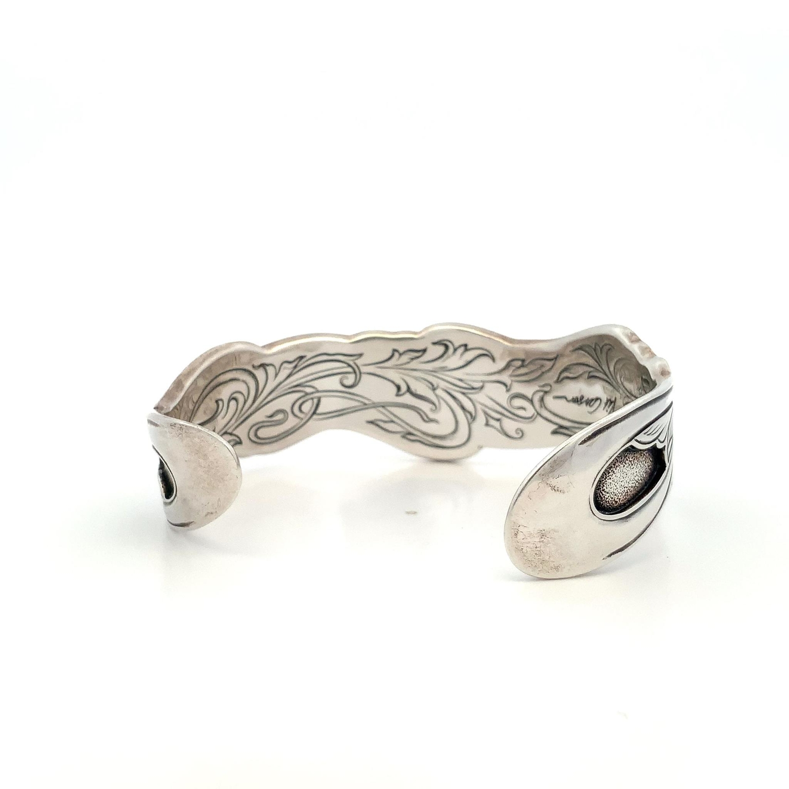 Signed Kit Carson Sterling Silver Vintage Abstract Modern Swirl Cuff Bracelet 7