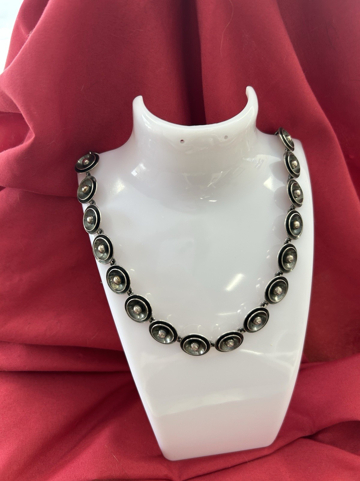 Vintage Sterling Silver NEILS ERIK Denmark Necklace, Choker & Earrings, Signed
