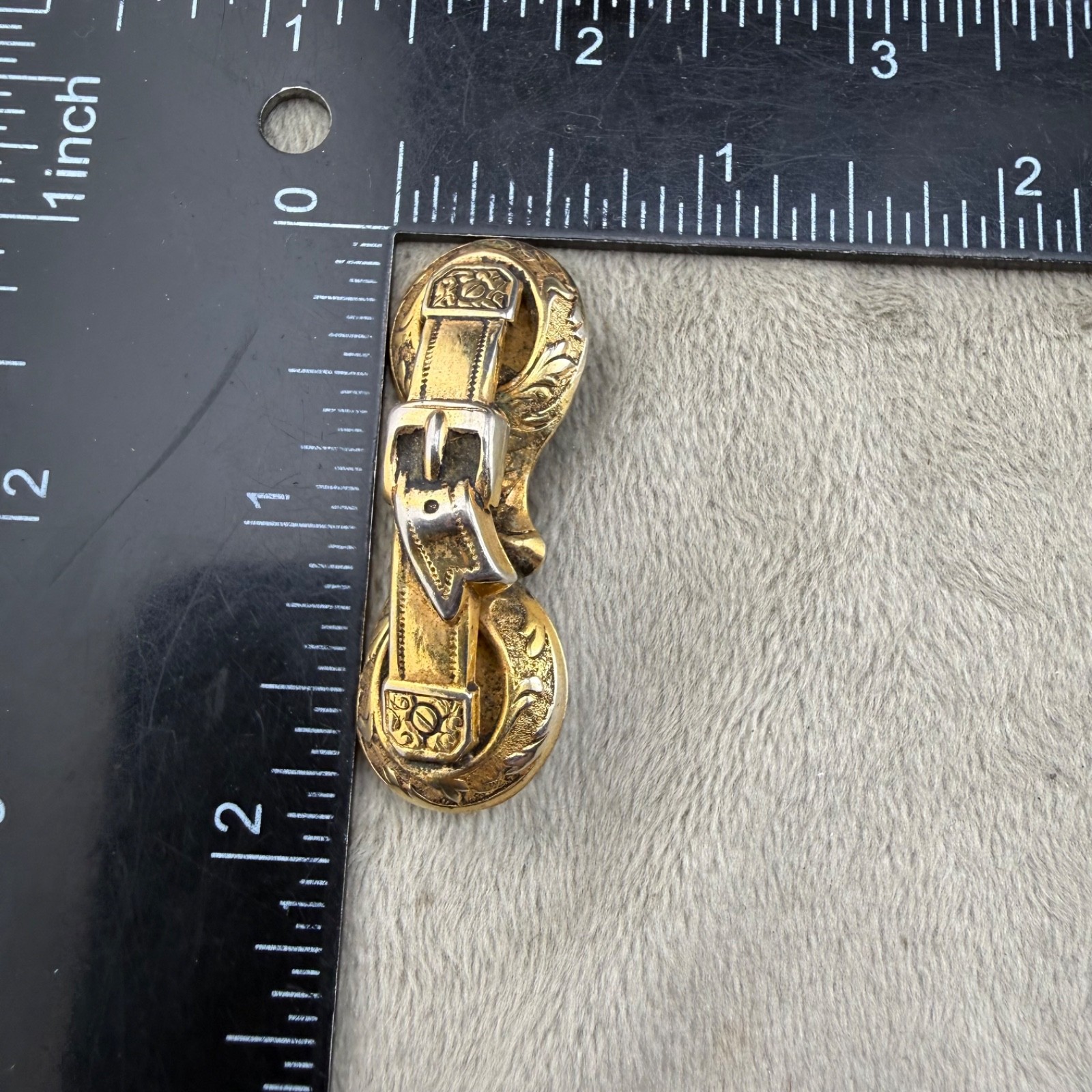 Vintage Gold Filled Brooch Victorian Revival Buckle
