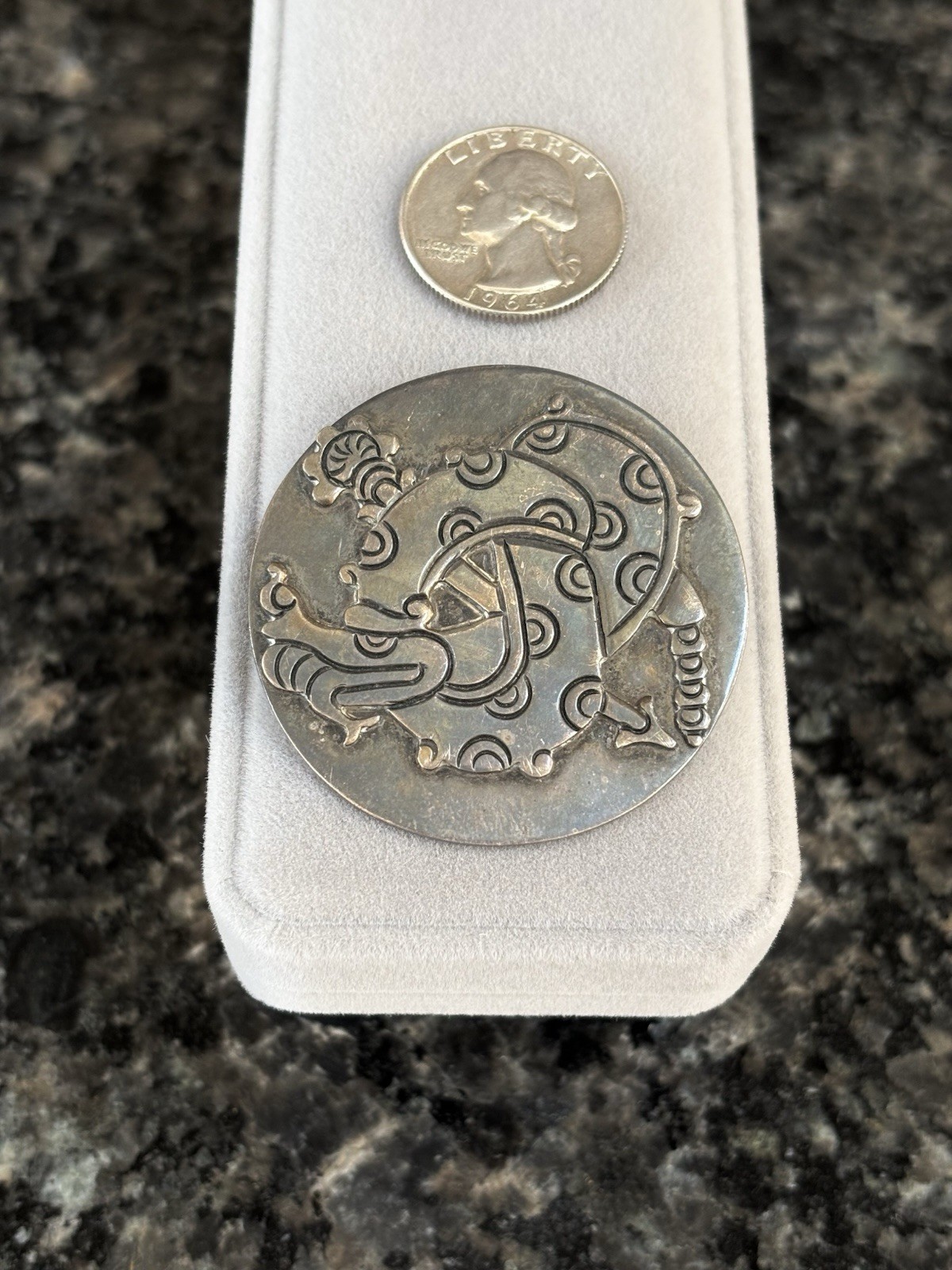 Vintage William Spratling 980 Sterling Silver Quetzalcoatl Dragon Brooch Mexico
