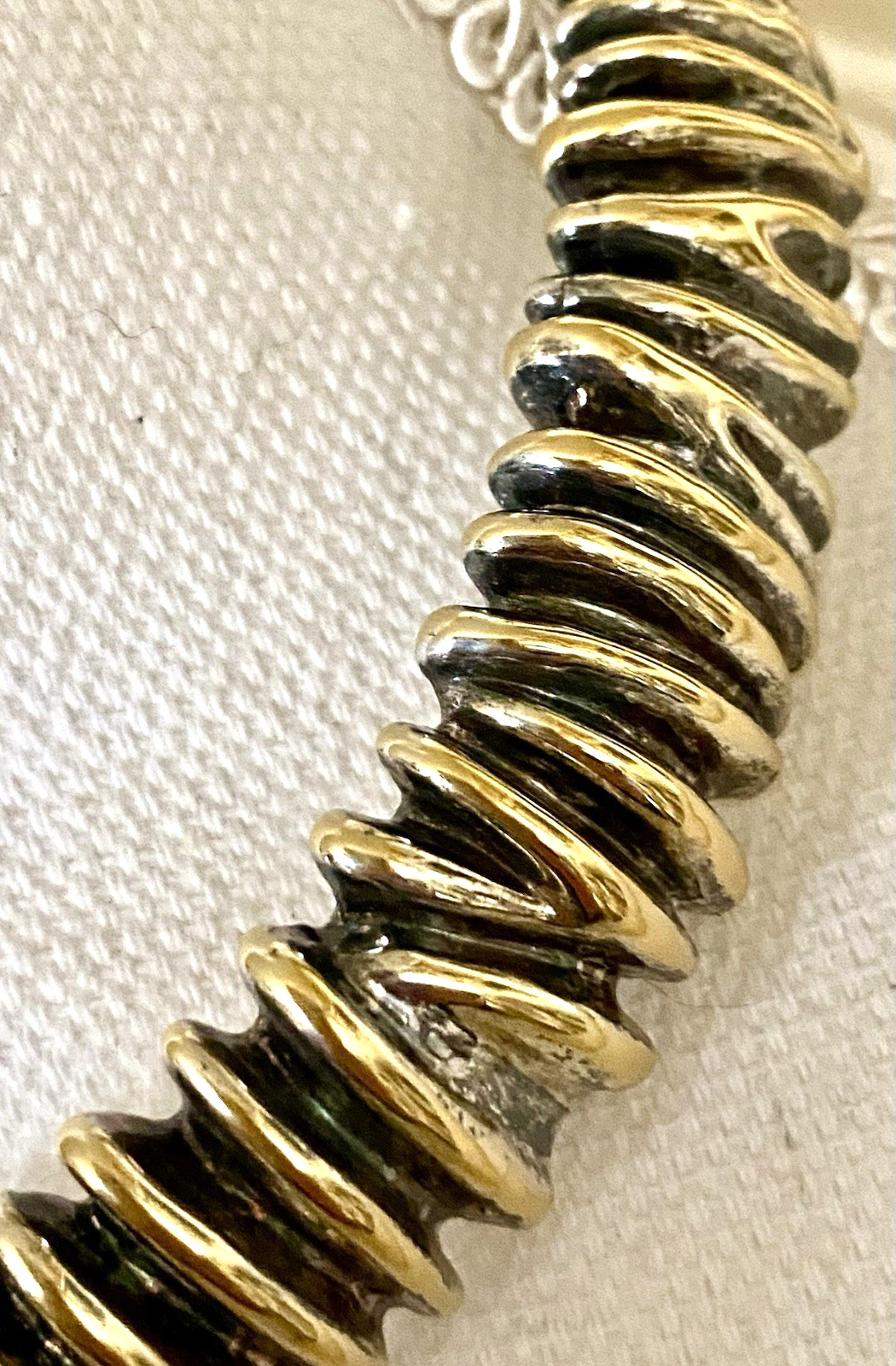 SIGNED M.H. 925 VTG STERLING SILVER VERMEIL CHOKER NECKLACE & EARRINGS~ 64 GR