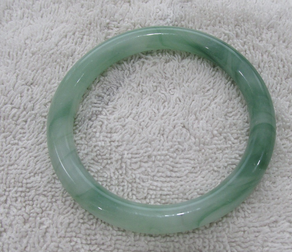 2 Marbled Light Purple & One Green White Bangle Bracelets VINTAGE-Glass?