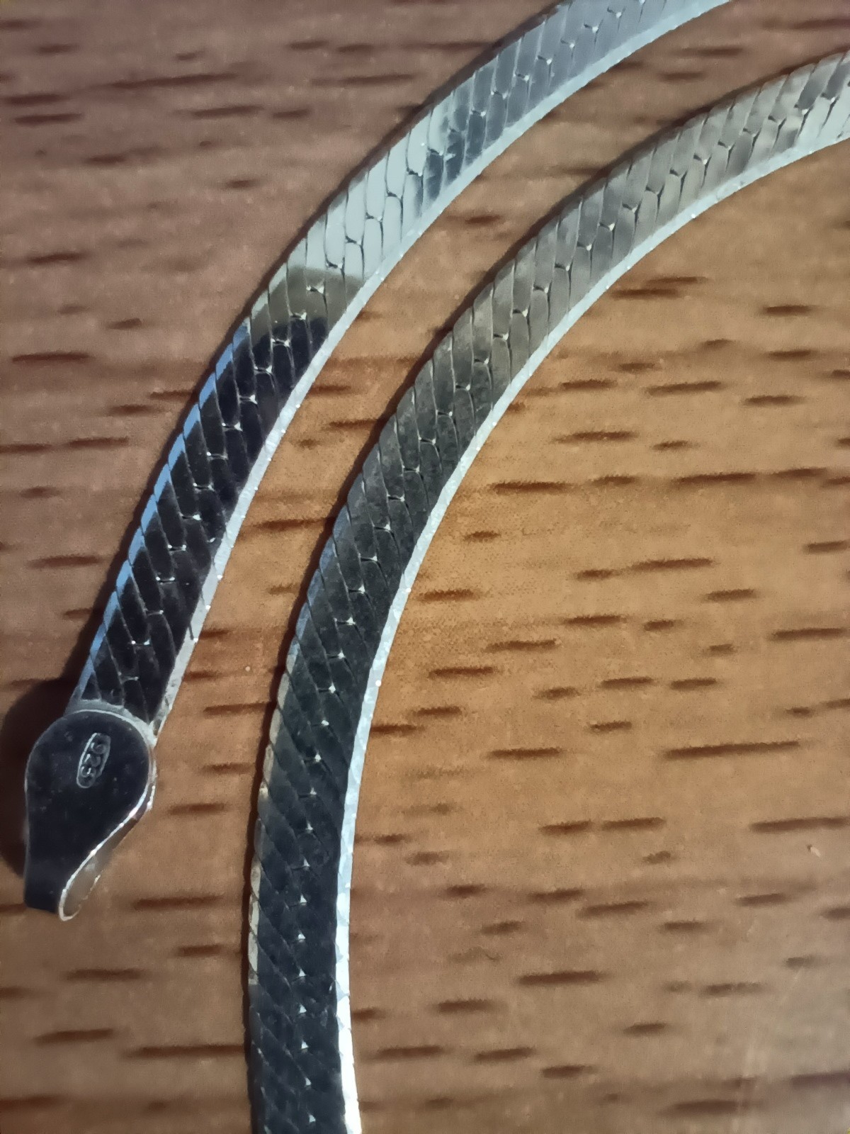 Vtg 925 Italy Sterling Silver 4mm Herringbone Chain 19 3/4″ long Necklace