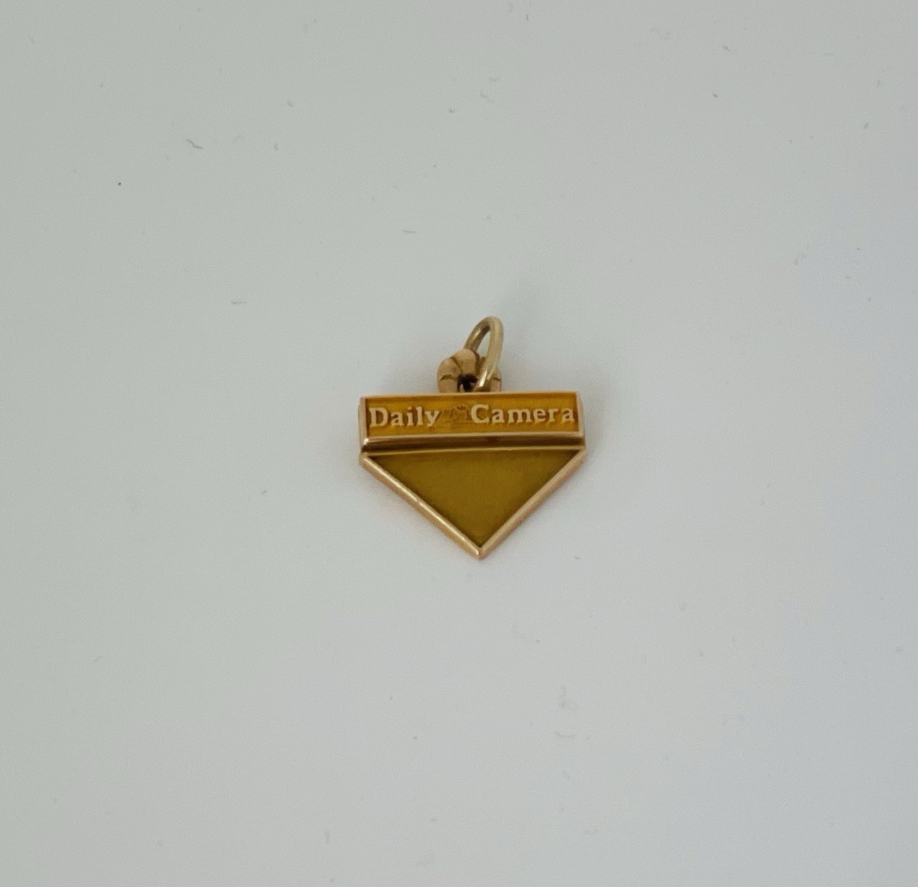 RARE Vintage The Boulder Daily Camera 10K Solid Gold Employee Pendant Charm