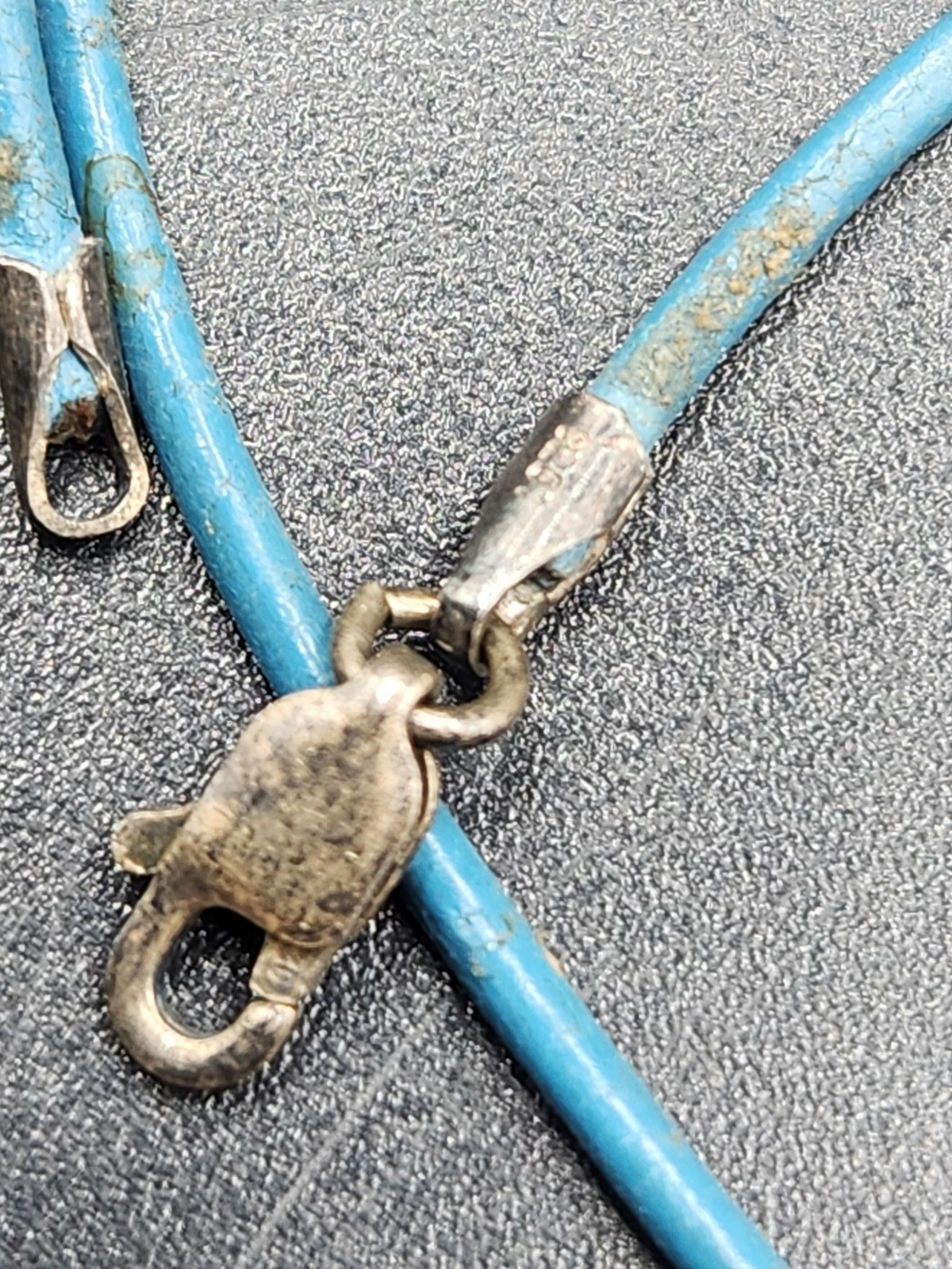 Boulder Opal Pendant Blue Cord Necklace