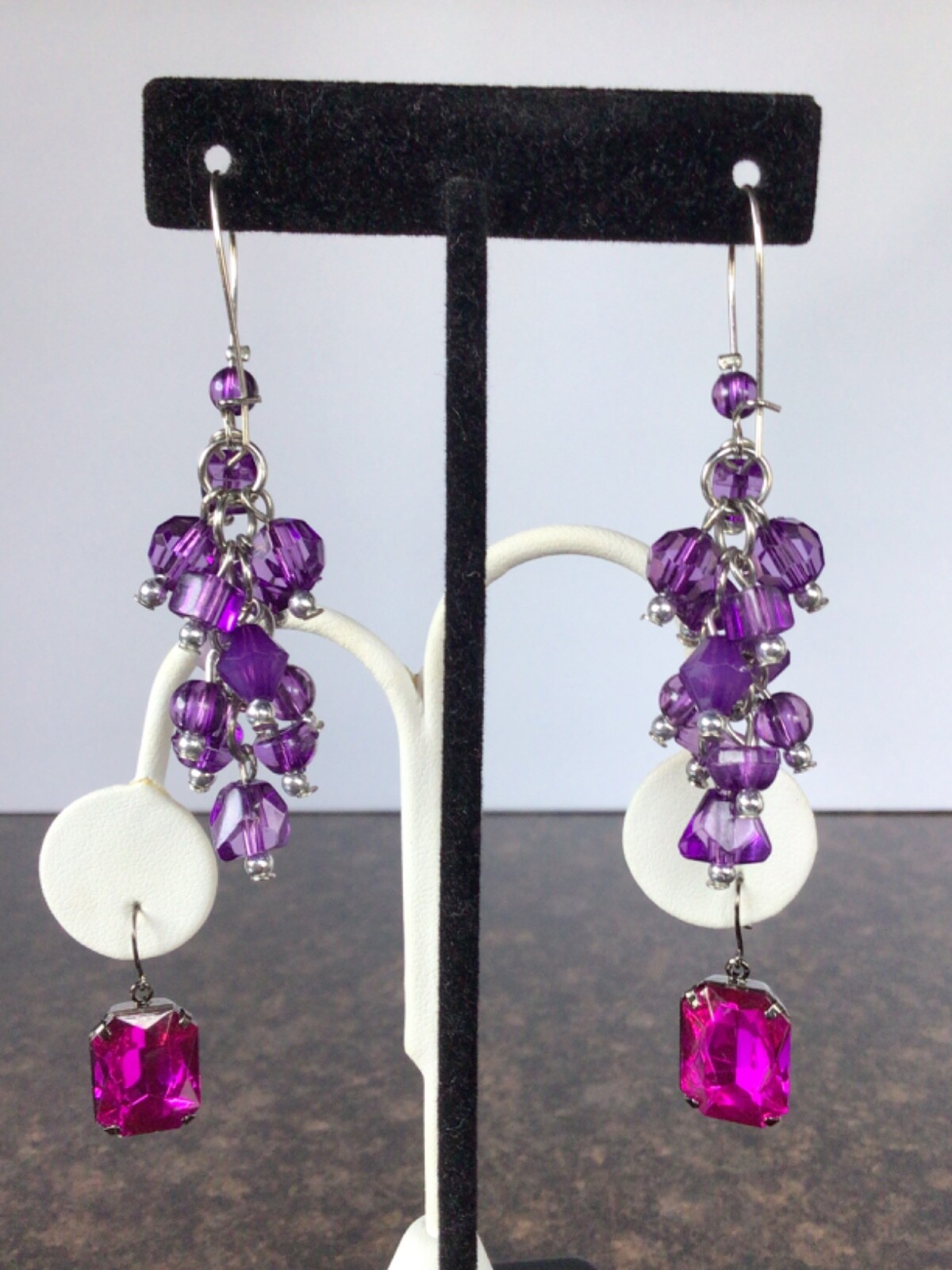 Purple Themed Jewelry Lot (11 Pieces) Silver/Gold tone Rhinestone Beads Enamel