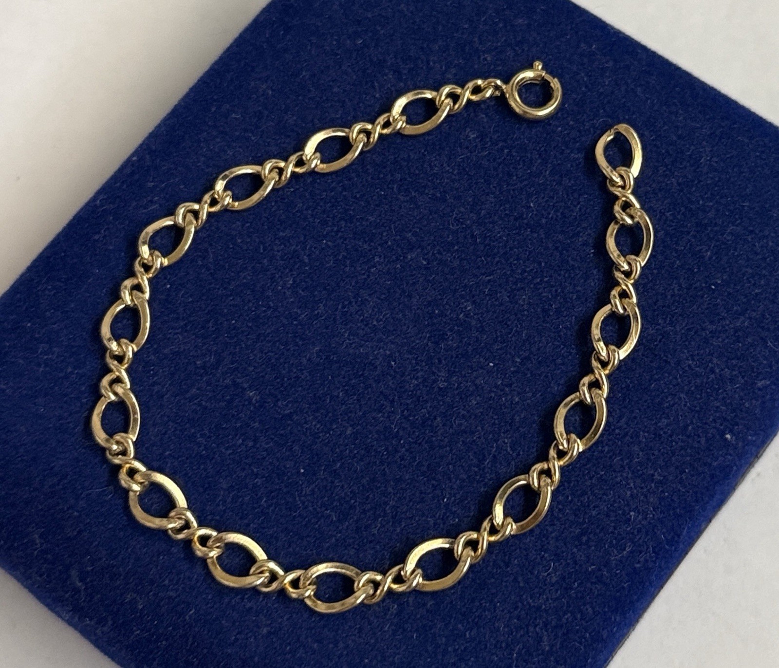 Infinity 12k Gold Filled Curb Figaro Bracelet 7″ 5.6mm Gf Victorian Stunning 5g