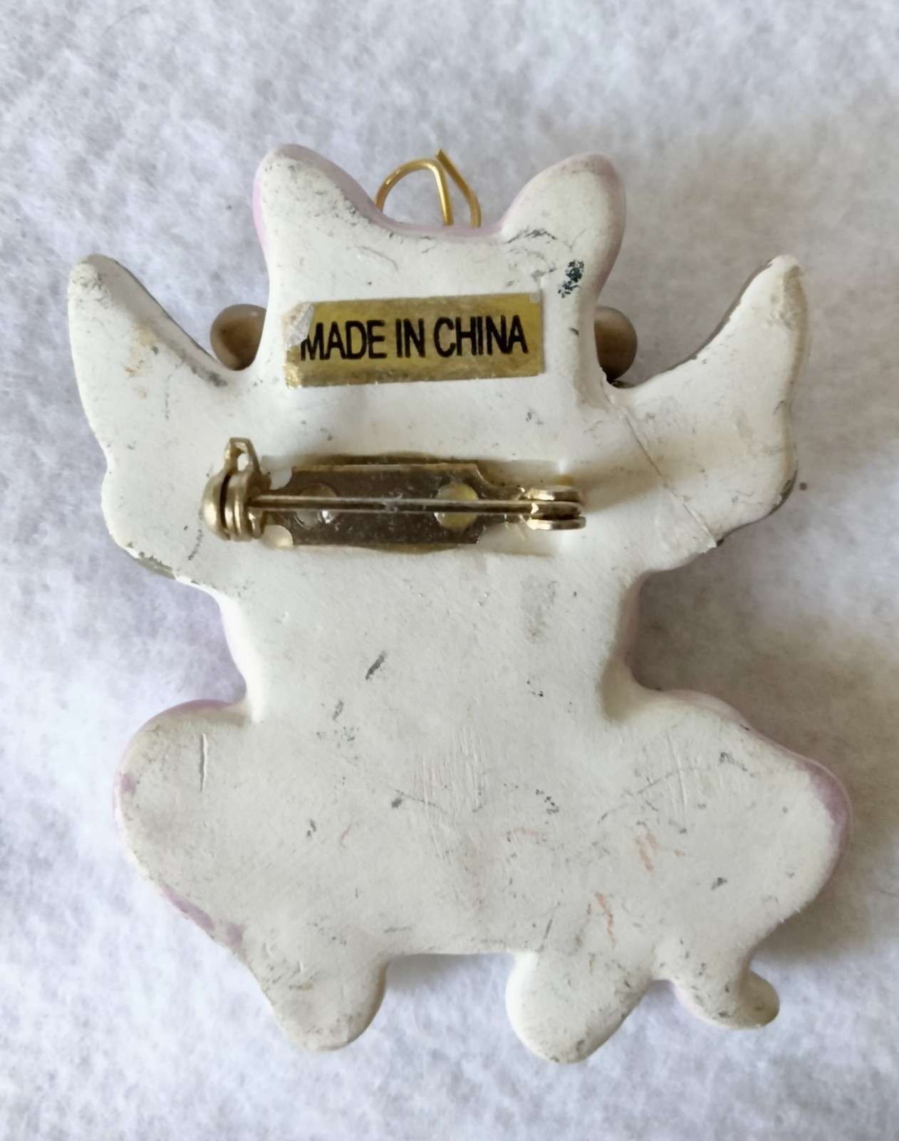 Vintage Amy Lacombe Ceramic Cat Angel Brooch “Angel Face” (173 – 2588)